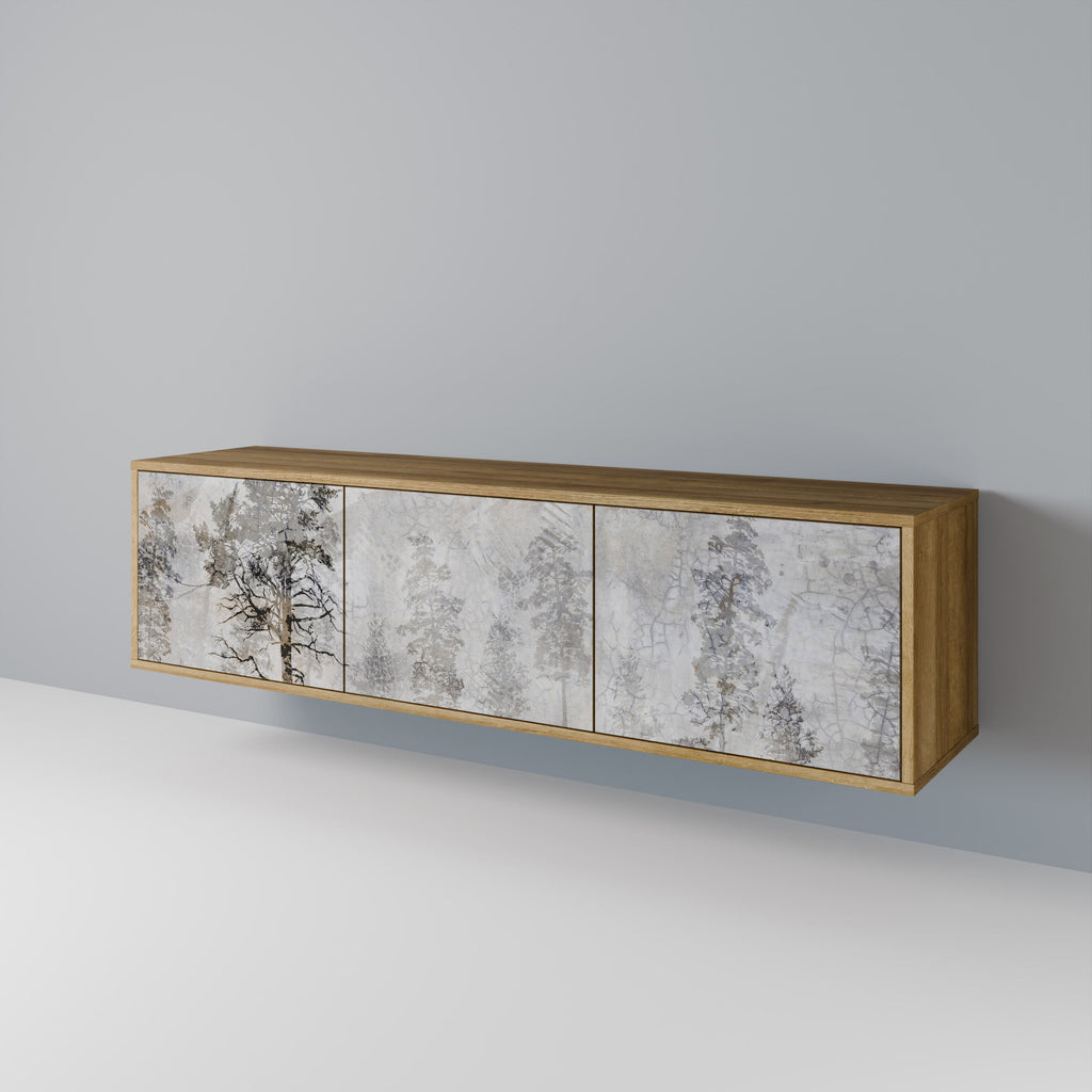 FADE IN THE TREES Móvel de TV com 3 Portas em Efeito Carvalho