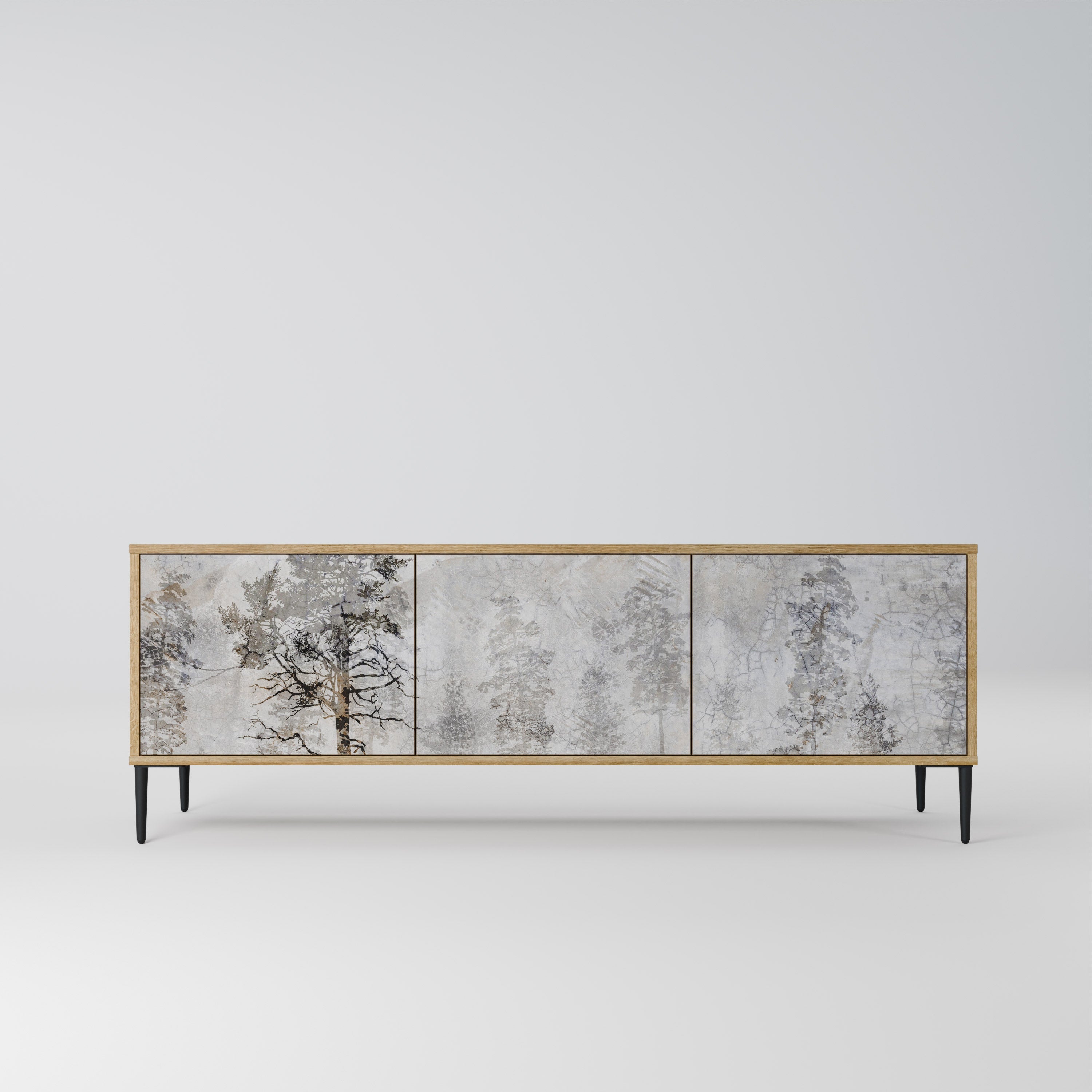 FADE IN THE TREES Móvel de TV com 3 Portas em Efeito Carvalho