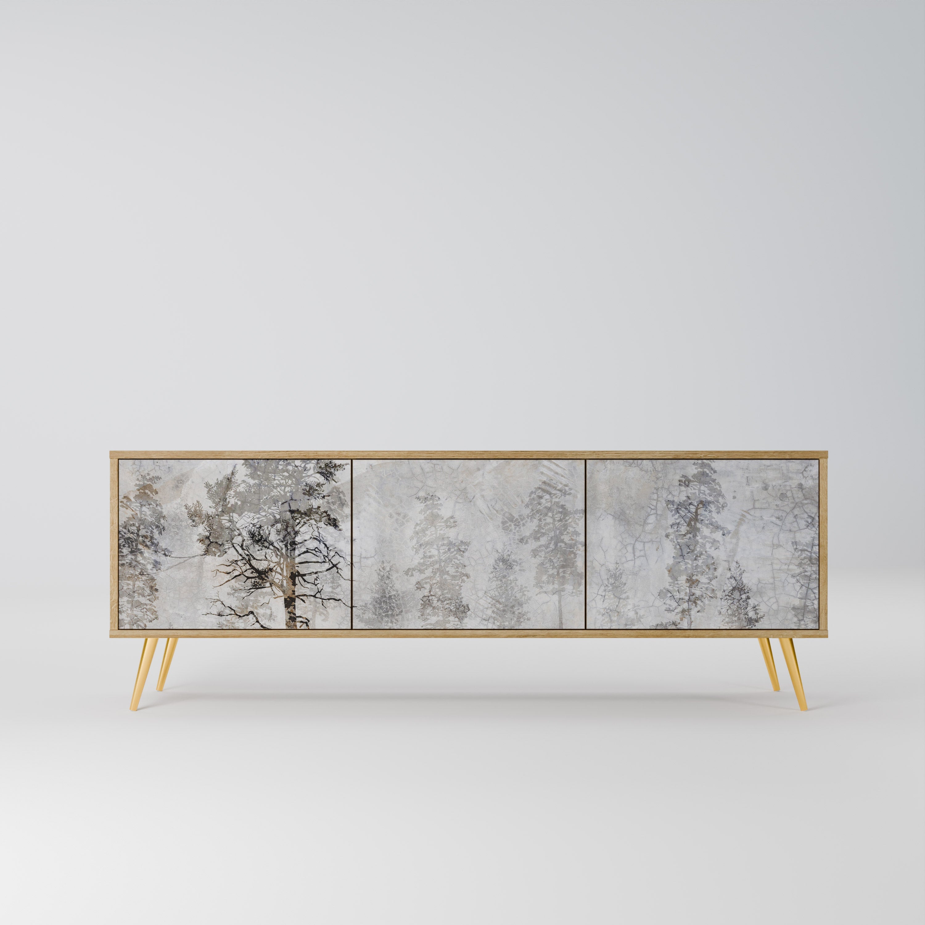 FADE IN THE TREES Móvel de TV com 3 Portas em Efeito Carvalho