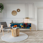 MIDNIGHT BLOSSOM Móvel de TV com 3 Portas em Efeito Carvalho