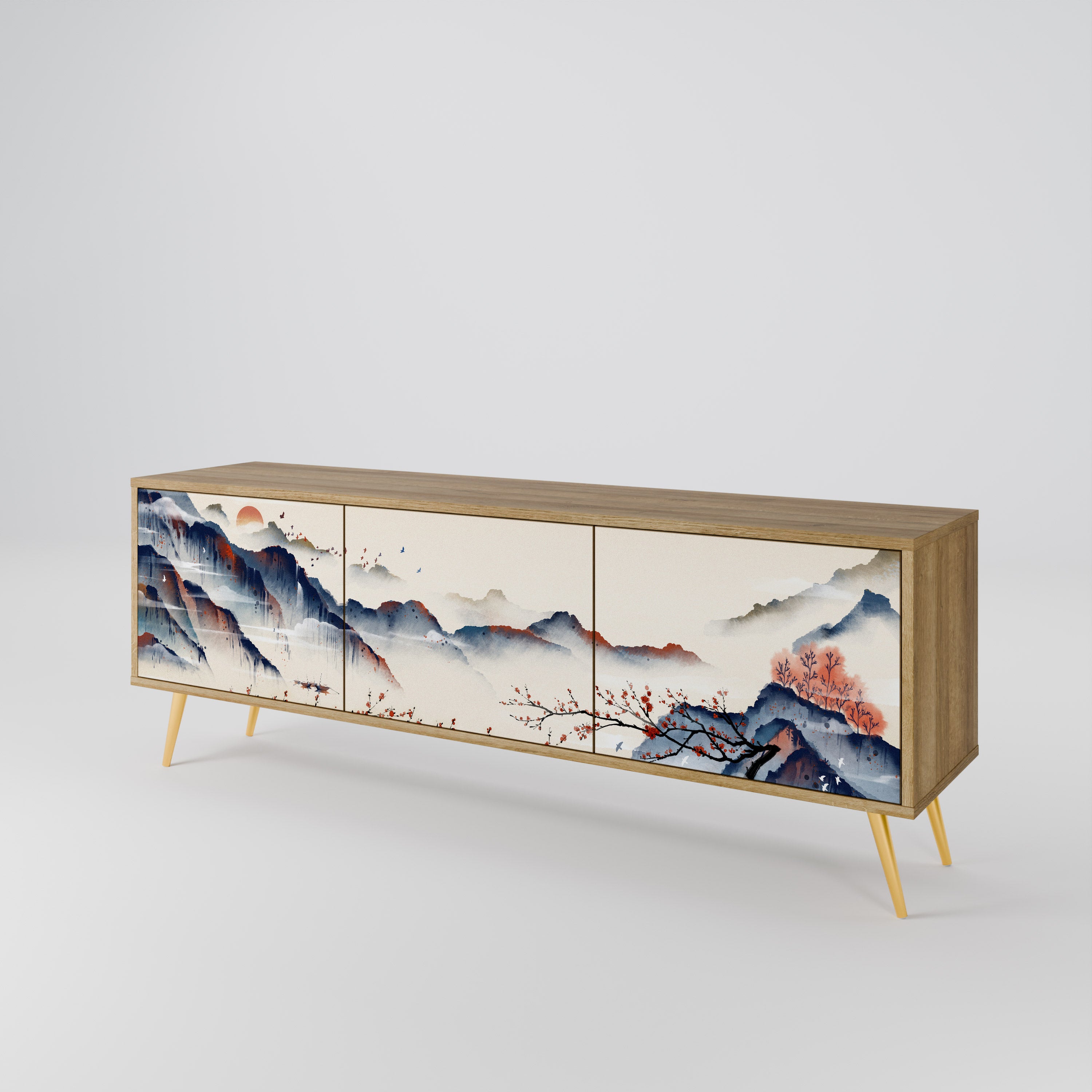 JAPANESE LANDSCAPE Móvel de TV de 3 Portas