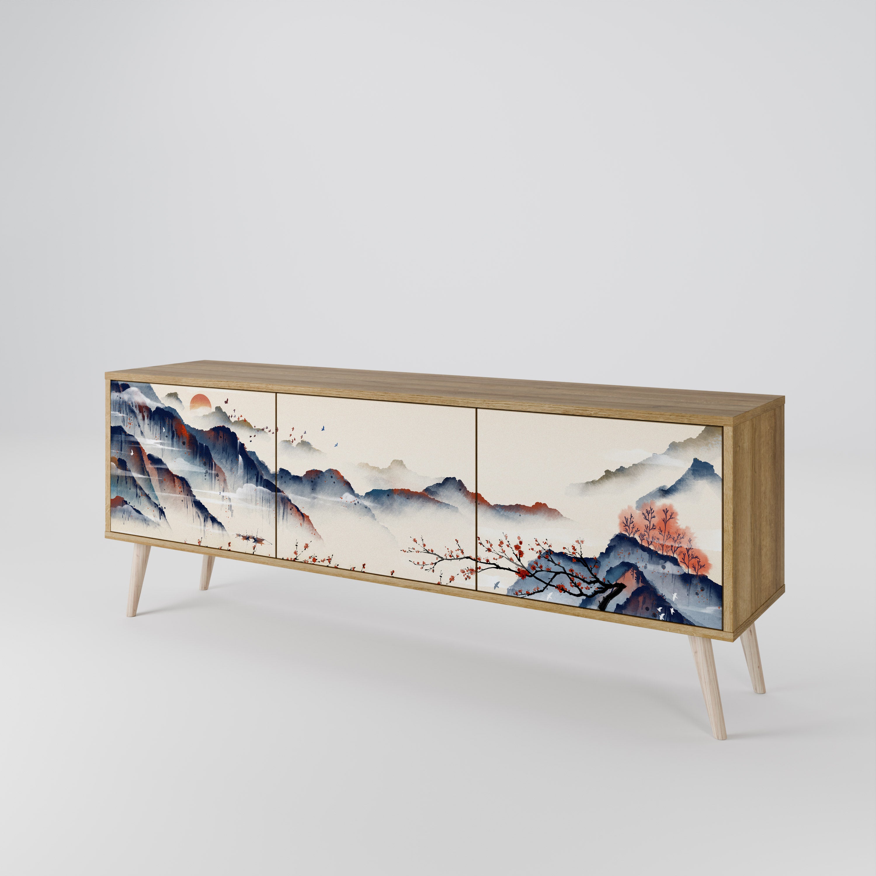 JAPANESE LANDSCAPE Móvel de TV de 3 Portas