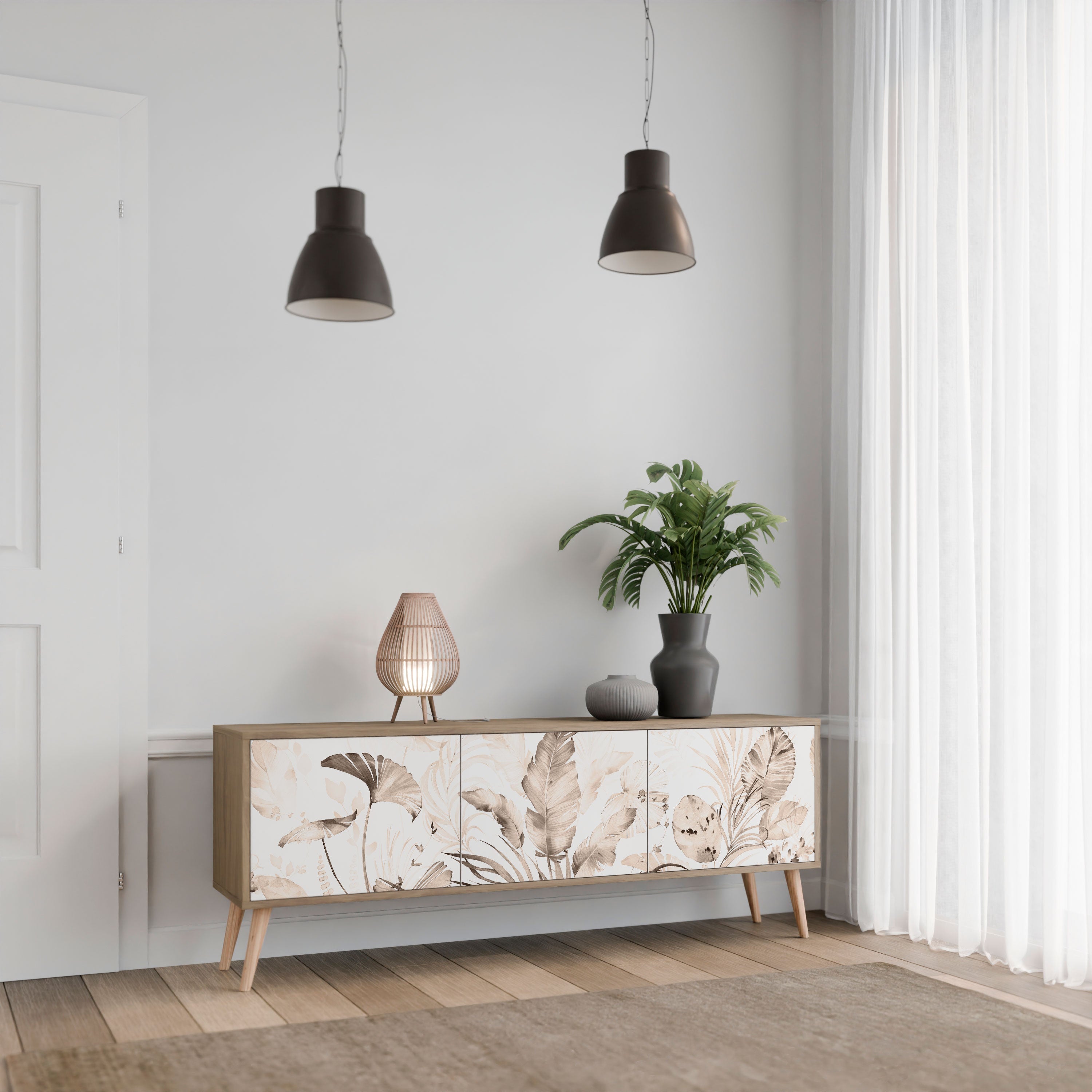 WILD TENDERNESS Móvel de TV com 3 Portas em Efeito Carvalho