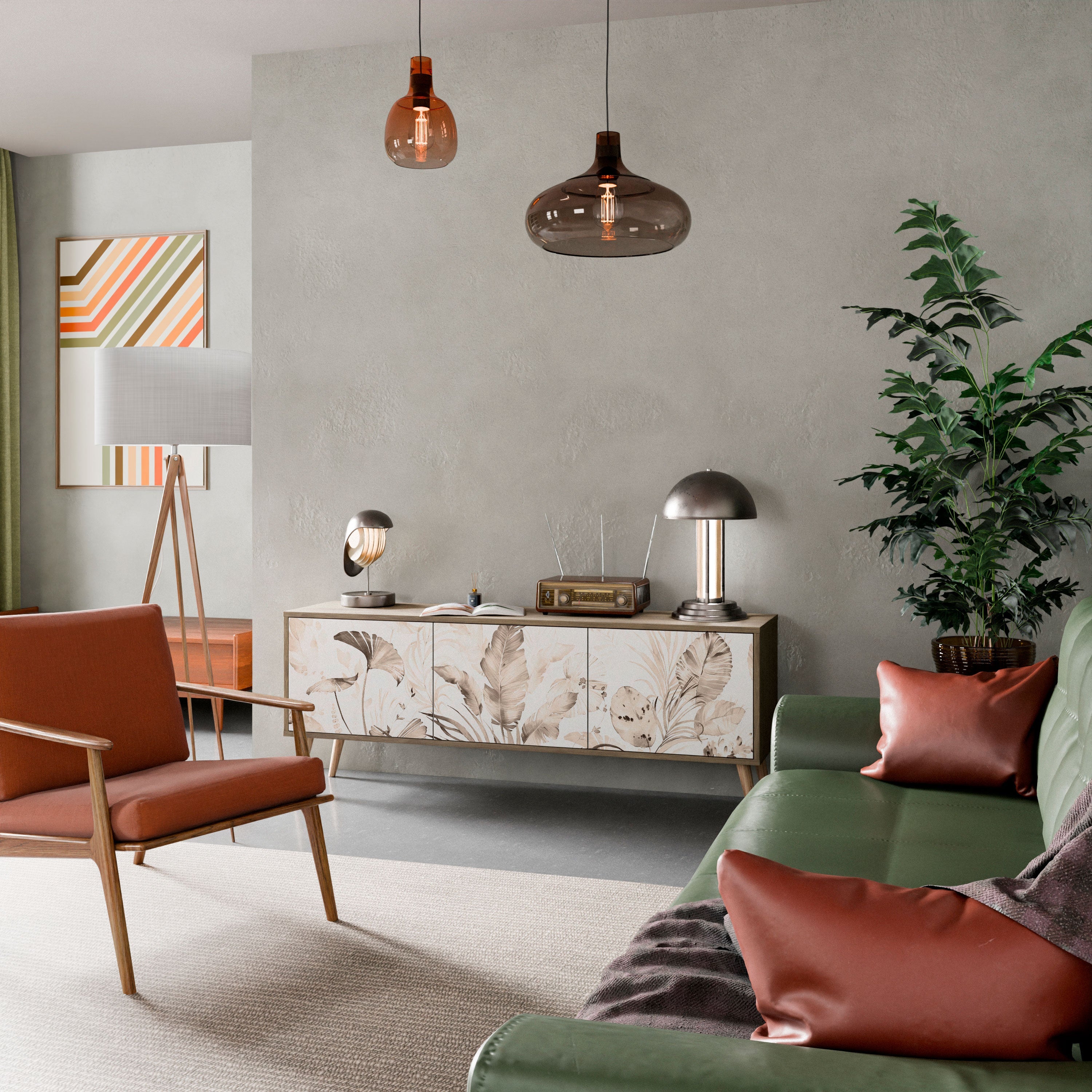 WILD TENDERNESS Móvel de TV com 3 Portas em Efeito Carvalho