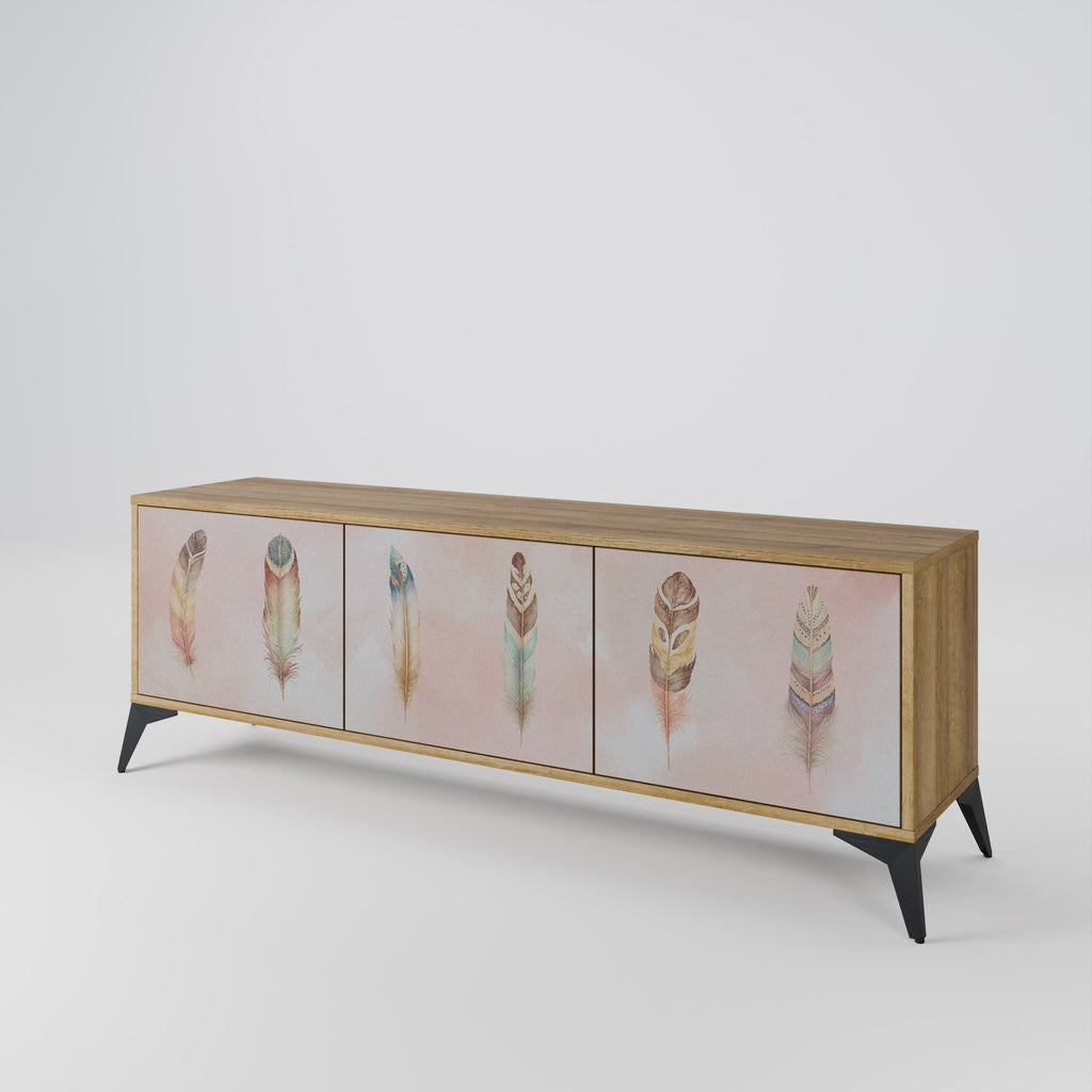 THE DELIQUESCE Móvel de TV com 3 Portas em Efeito Carvalho