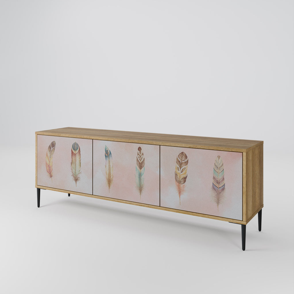 THE DELIQUESCE Móvel de TV com 3 Portas em Efeito Carvalho