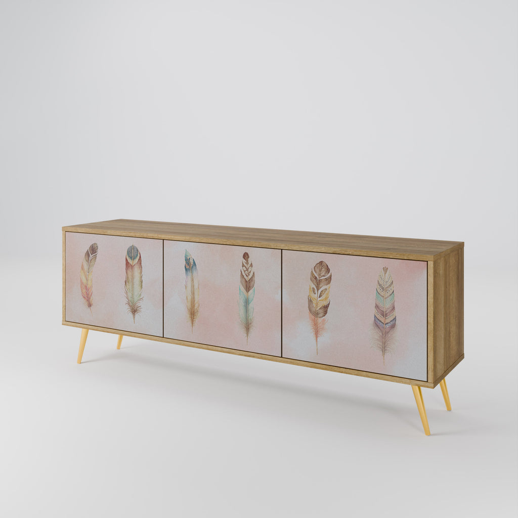 THE DELIQUESCE Móvel de TV com 3 Portas em Efeito Carvalho