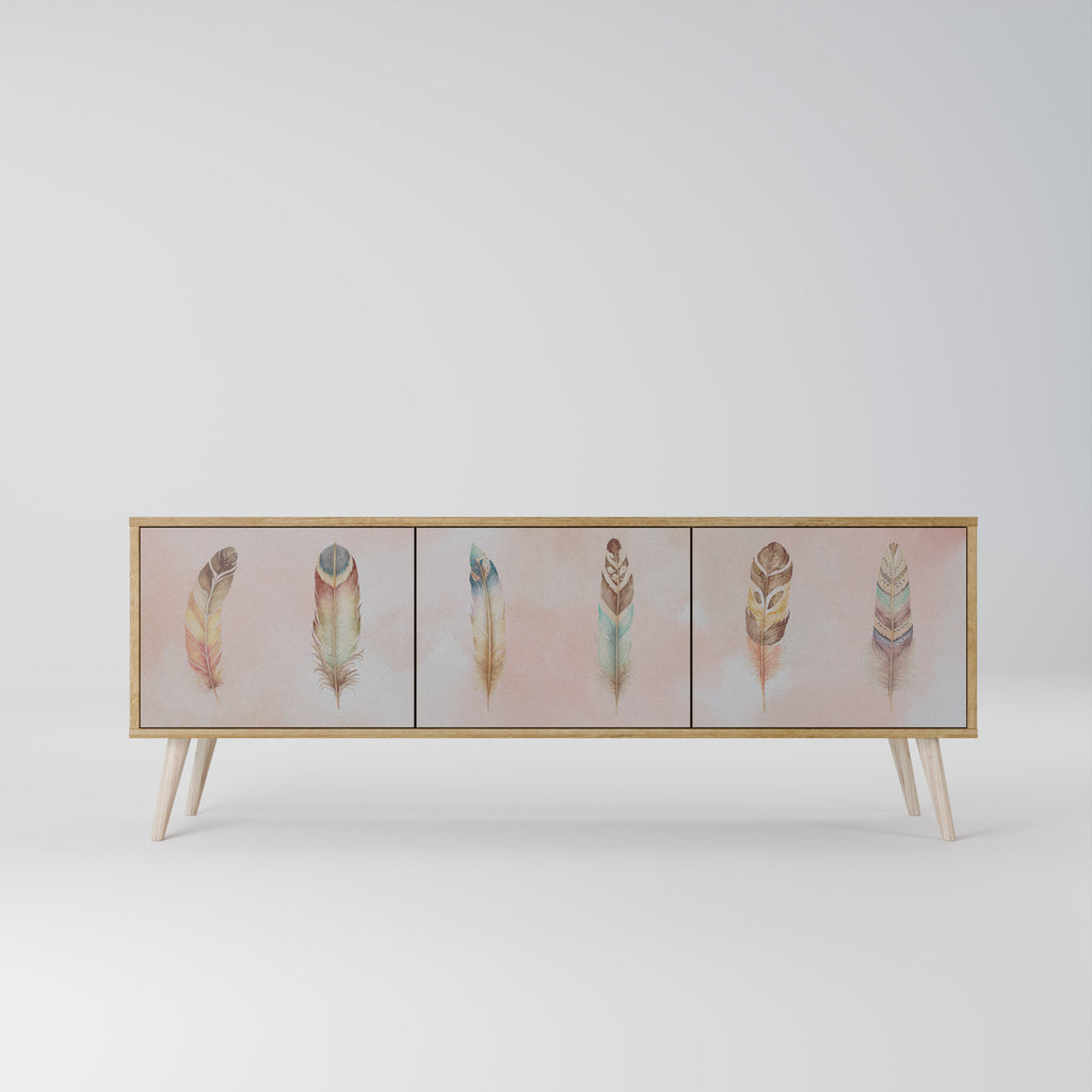 THE DELIQUESCE Móvel de TV com 3 Portas em Efeito Carvalho