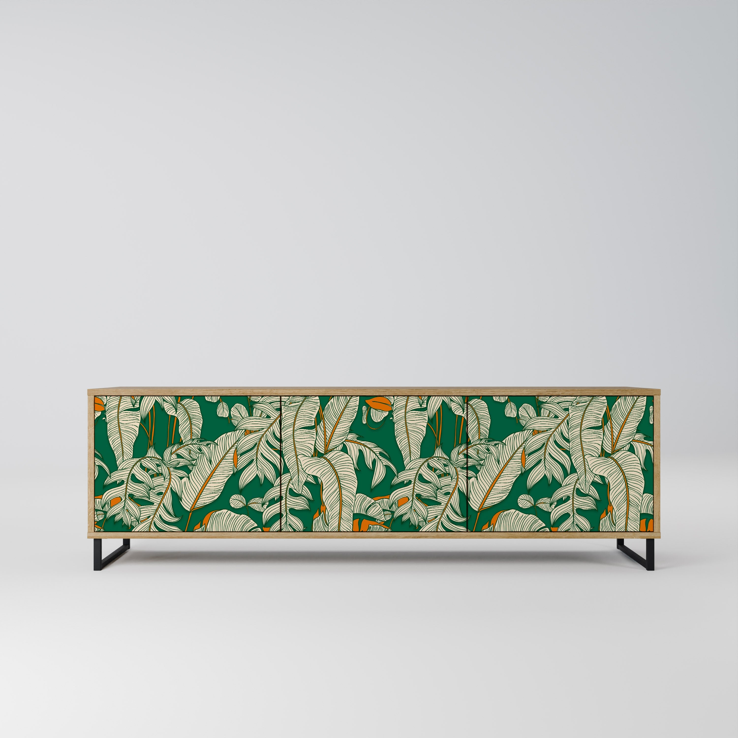 VERDANT PLEASURES Móvel de TV com 3 Portas em Efeito Carvalho