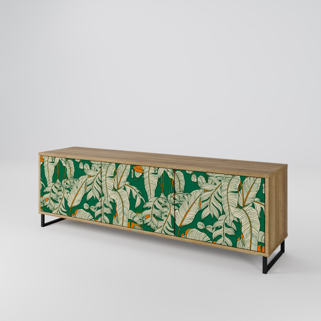 VERDANT PLEASURES 3-Door TV Stand in Oak Effect