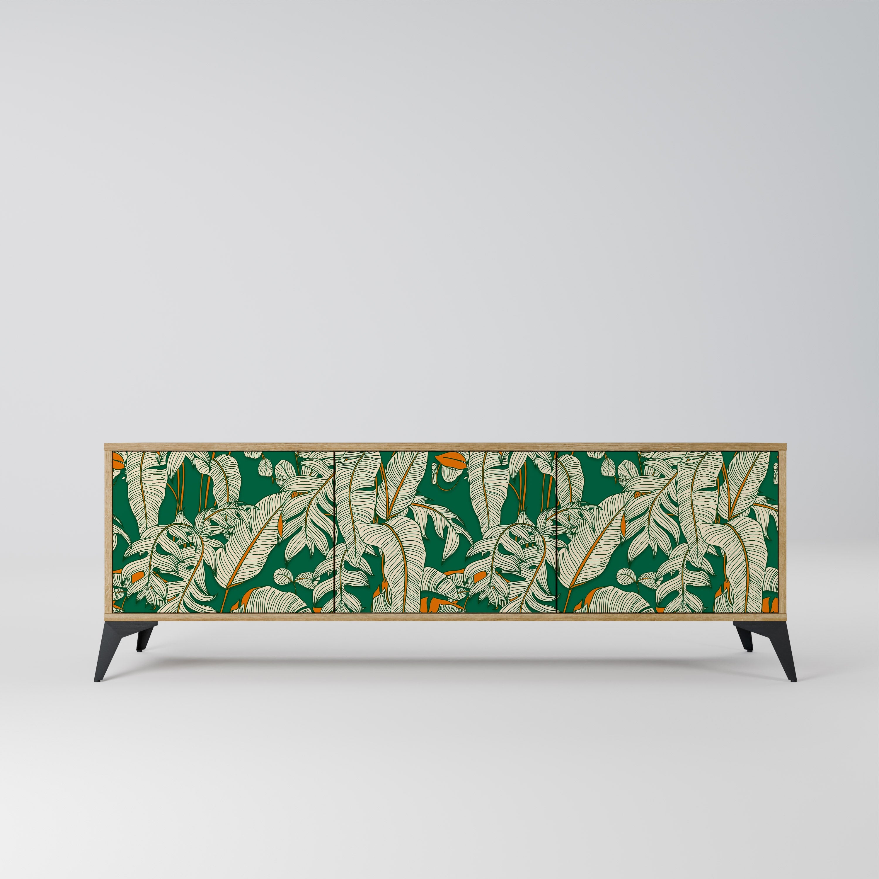 VERDANT PLEASURES Móvel de TV com 3 Portas em Efeito Carvalho