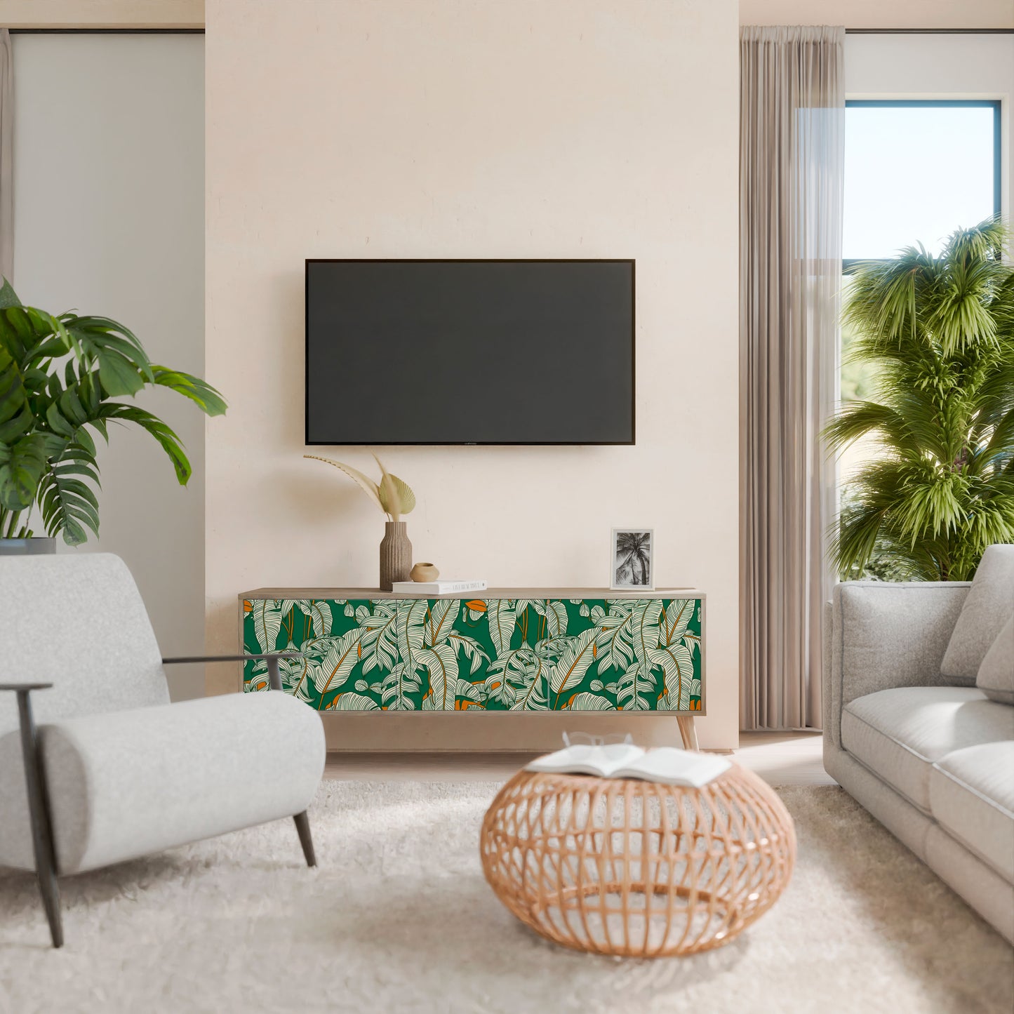 VERDANT PLEASURES 3-Door TV Cabinet