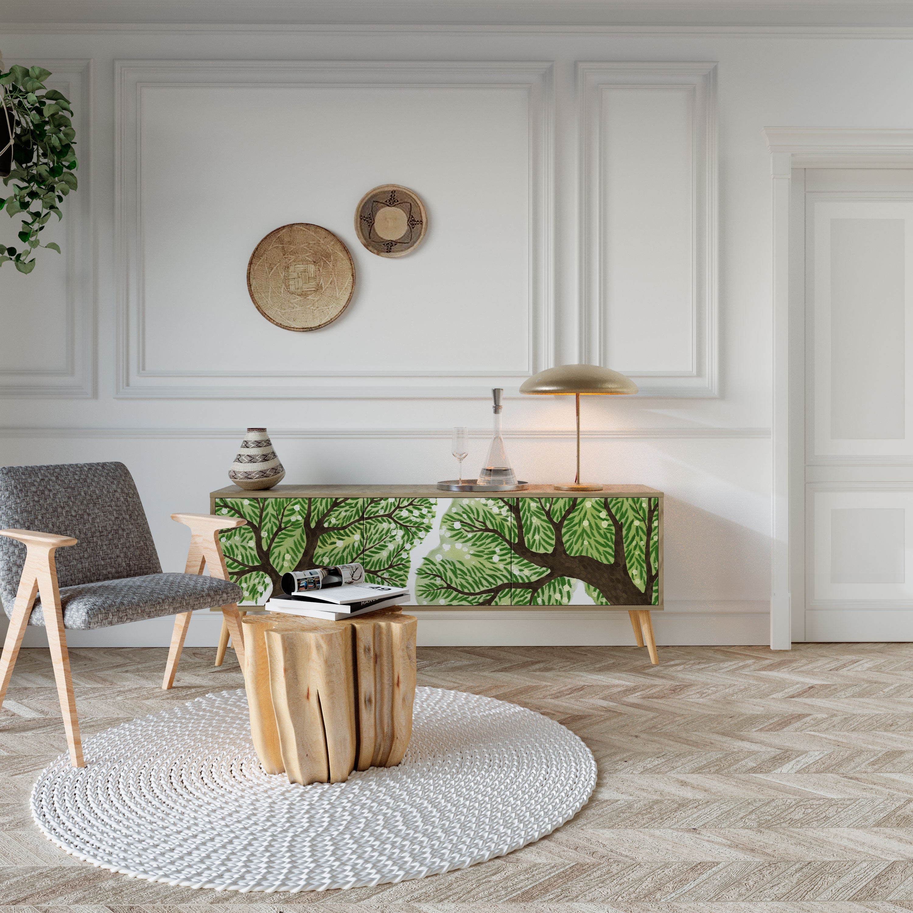 WILDERNESS DASH Móvel de TV com 3 Portas em Efeito Carvalho