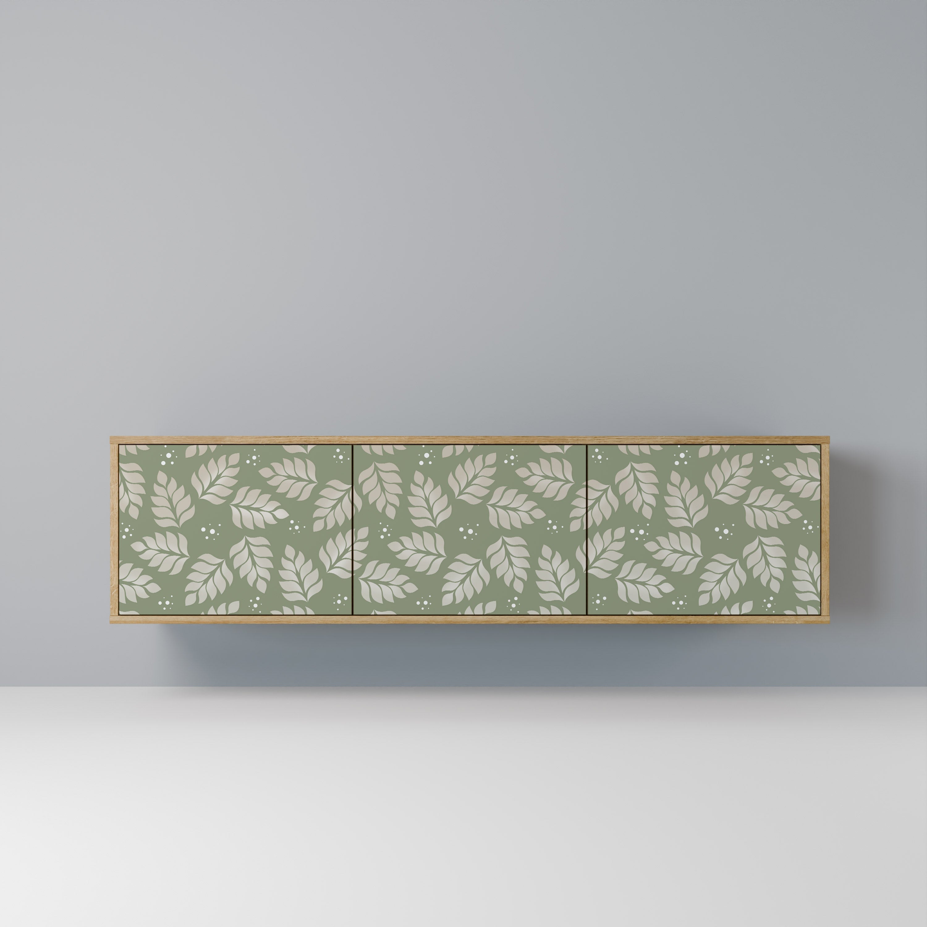 LEAVES ON GREEN Móvel de TV com 3 Portas em Efeito Carvalho
