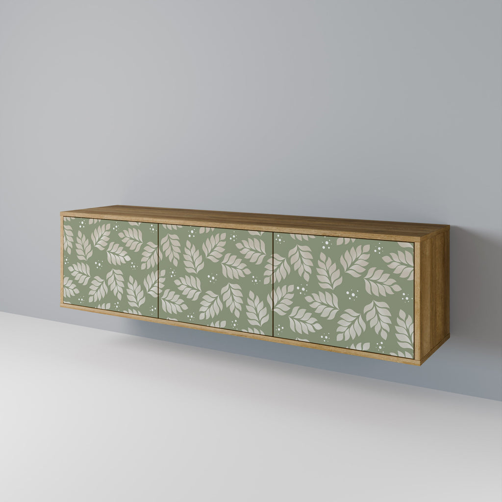 LEAVES ON GREEN Móvel de TV com 3 Portas em Efeito Carvalho