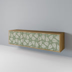 LEAVES ON GREEN Móvel de TV com 3 Portas em Efeito Carvalho