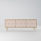 LEAVES ON BEIGE Móvel de TV com 3 Portas em Efeito Carvalho