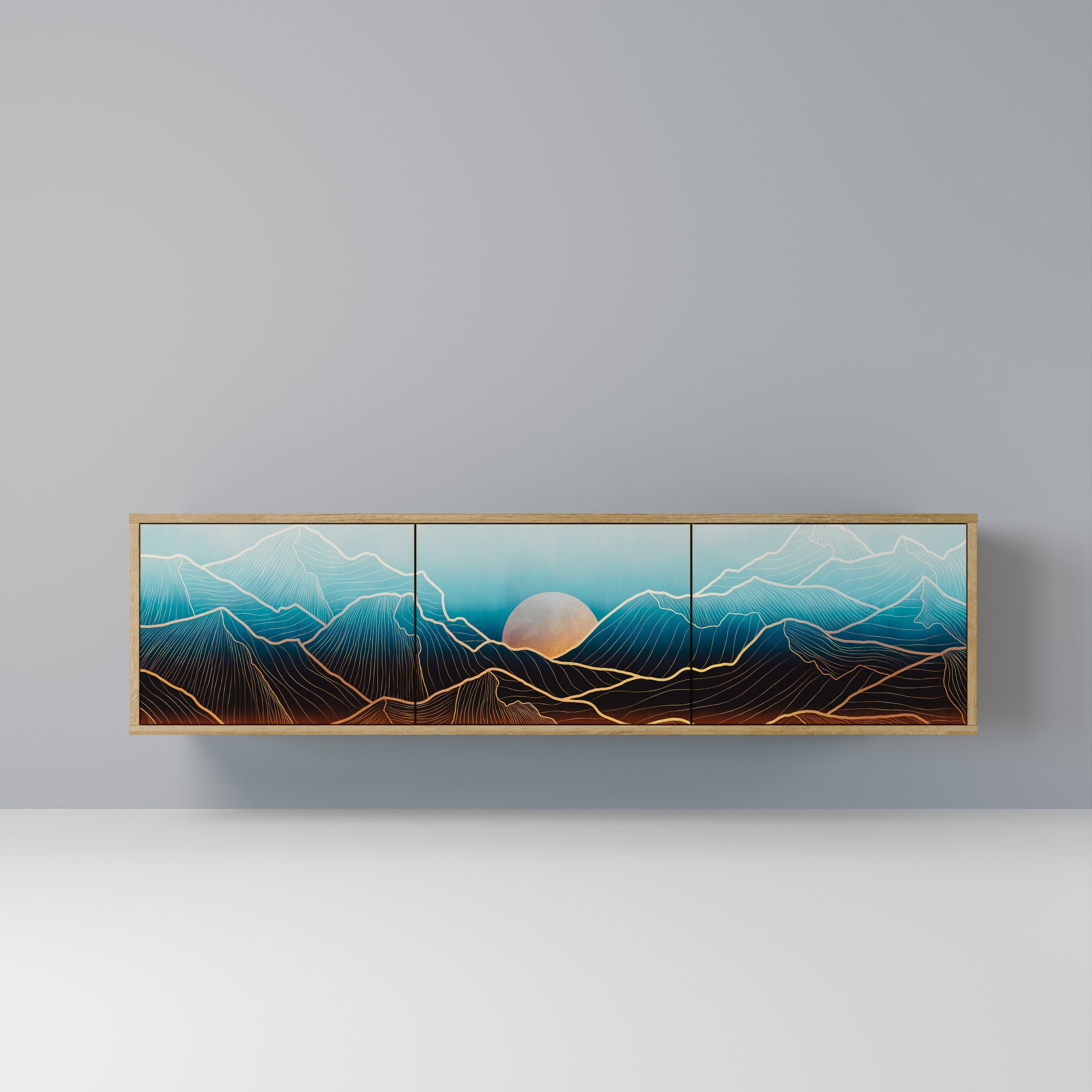 LUNAR SECRETS Móvel de TV com 3 Portas em Efeito Carvalho