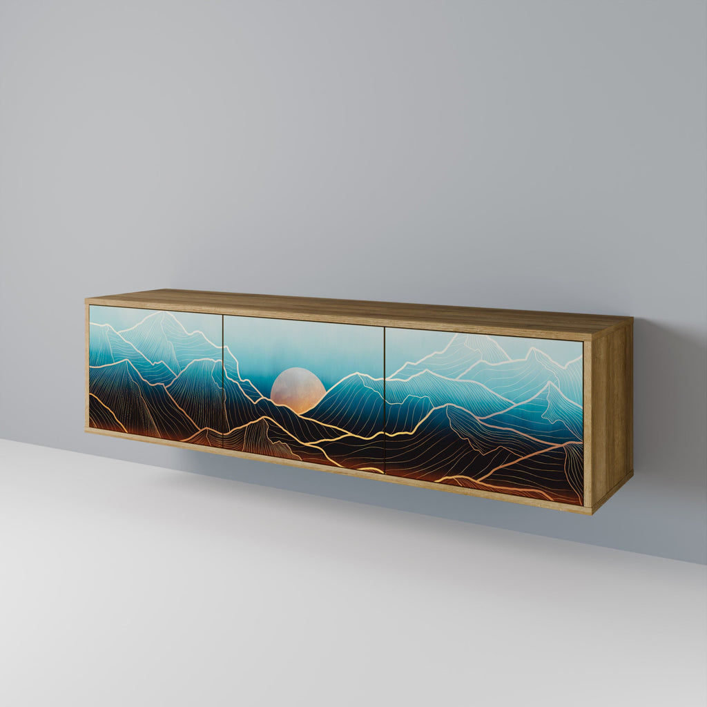 LUNAR SECRETS Móvel de TV com 3 Portas em Efeito Carvalho