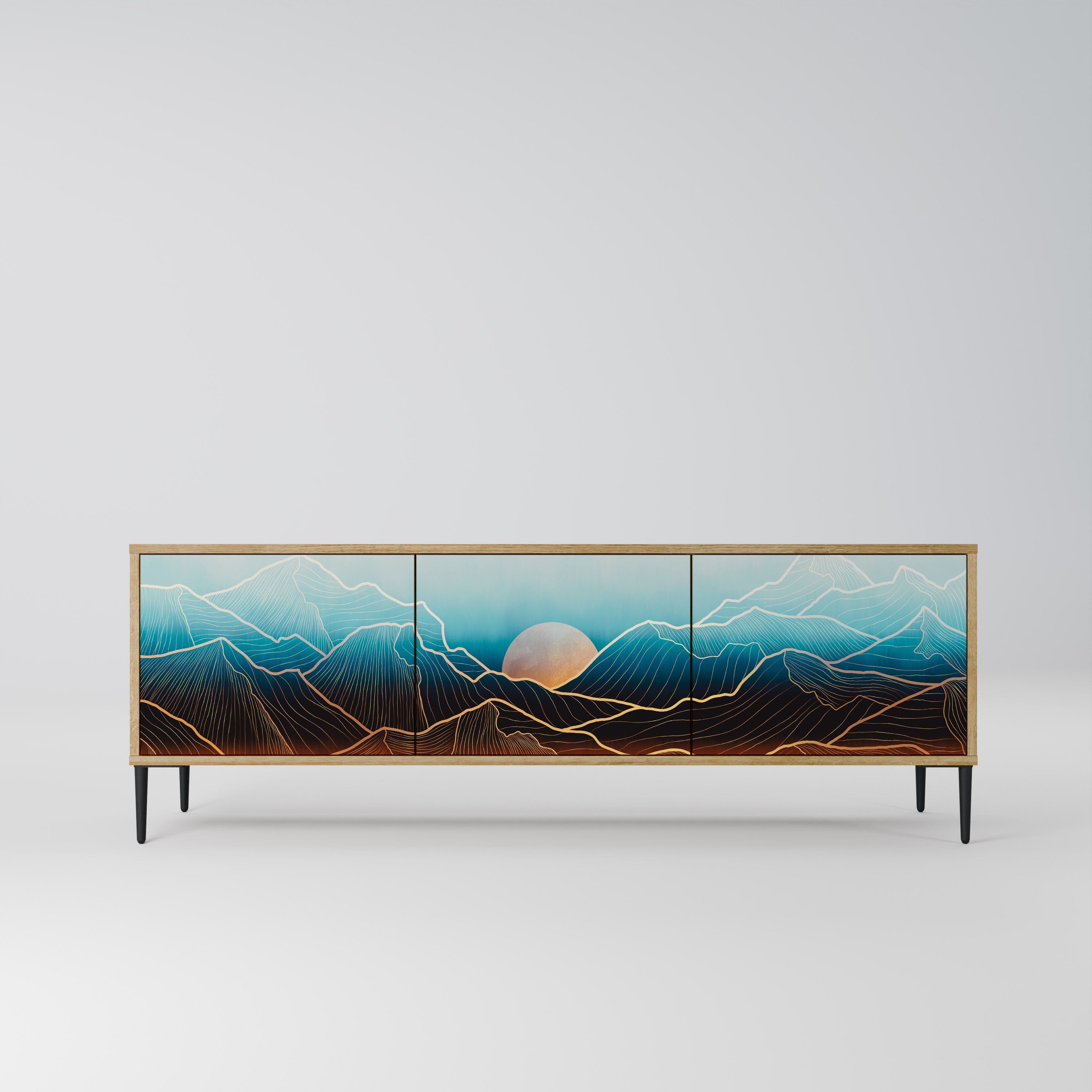 LUNAR SECRETS Móvel de TV com 3 Portas em Efeito Carvalho