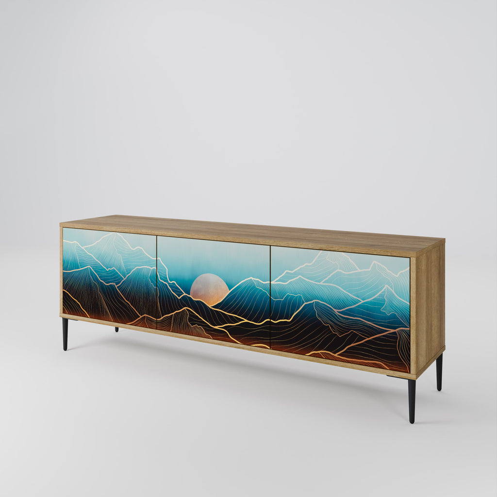 LUNAR SECRETS Móvel de TV com 3 Portas em Efeito Carvalho