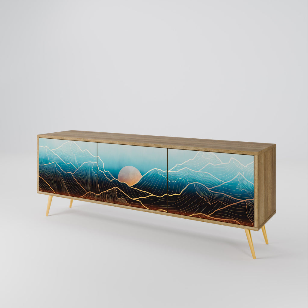 LUNAR SECRETS Móvel de TV com 3 Portas em Efeito Carvalho