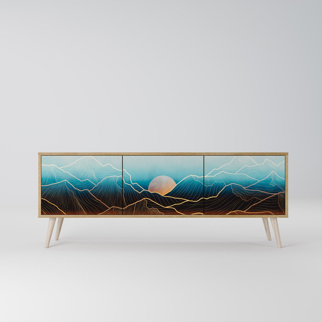 LUNAR SECRETS Móvel de TV com 3 Portas em Efeito Carvalho