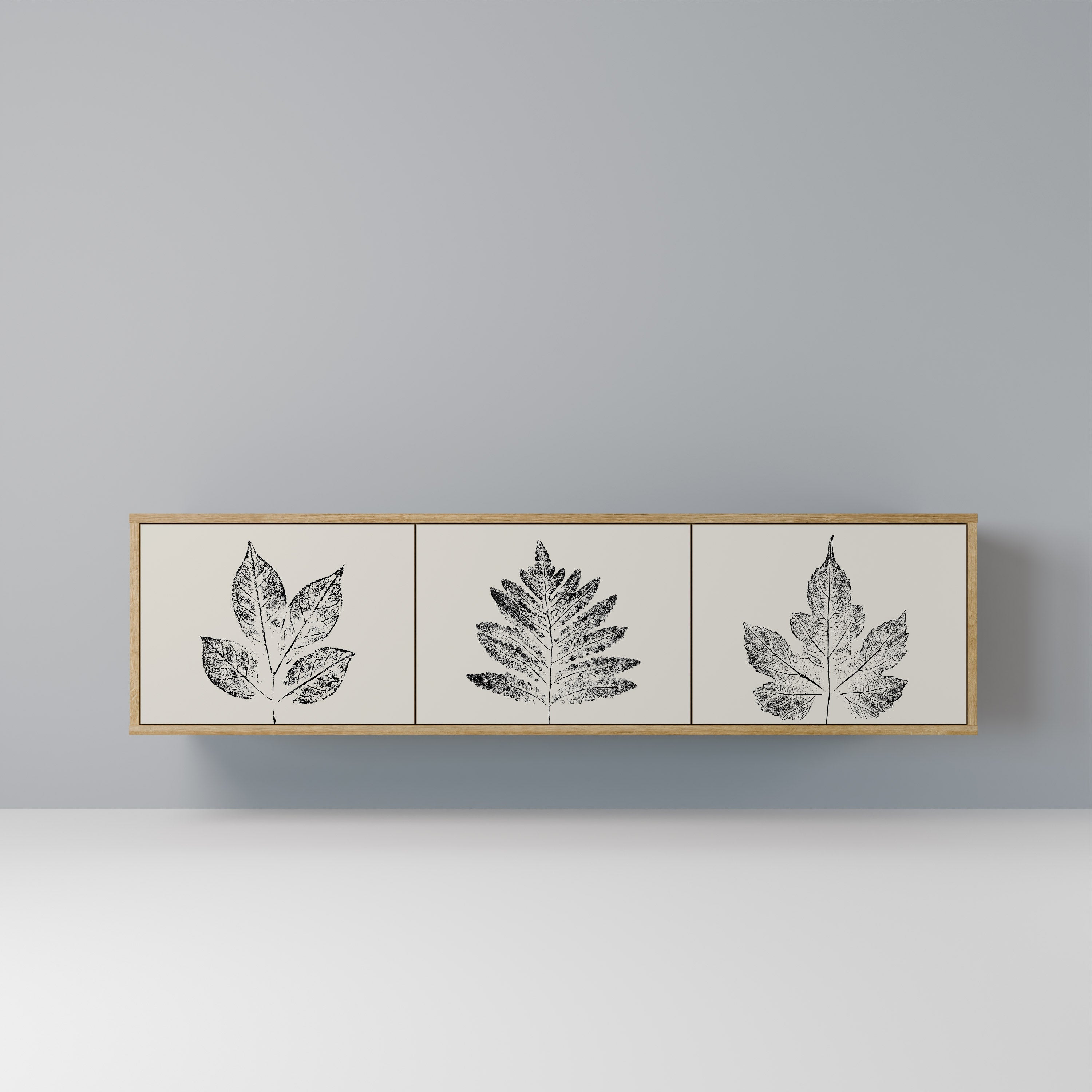 LEAFY STAMPS Móvel de TV com 3 Portas em Efeito Carvalho