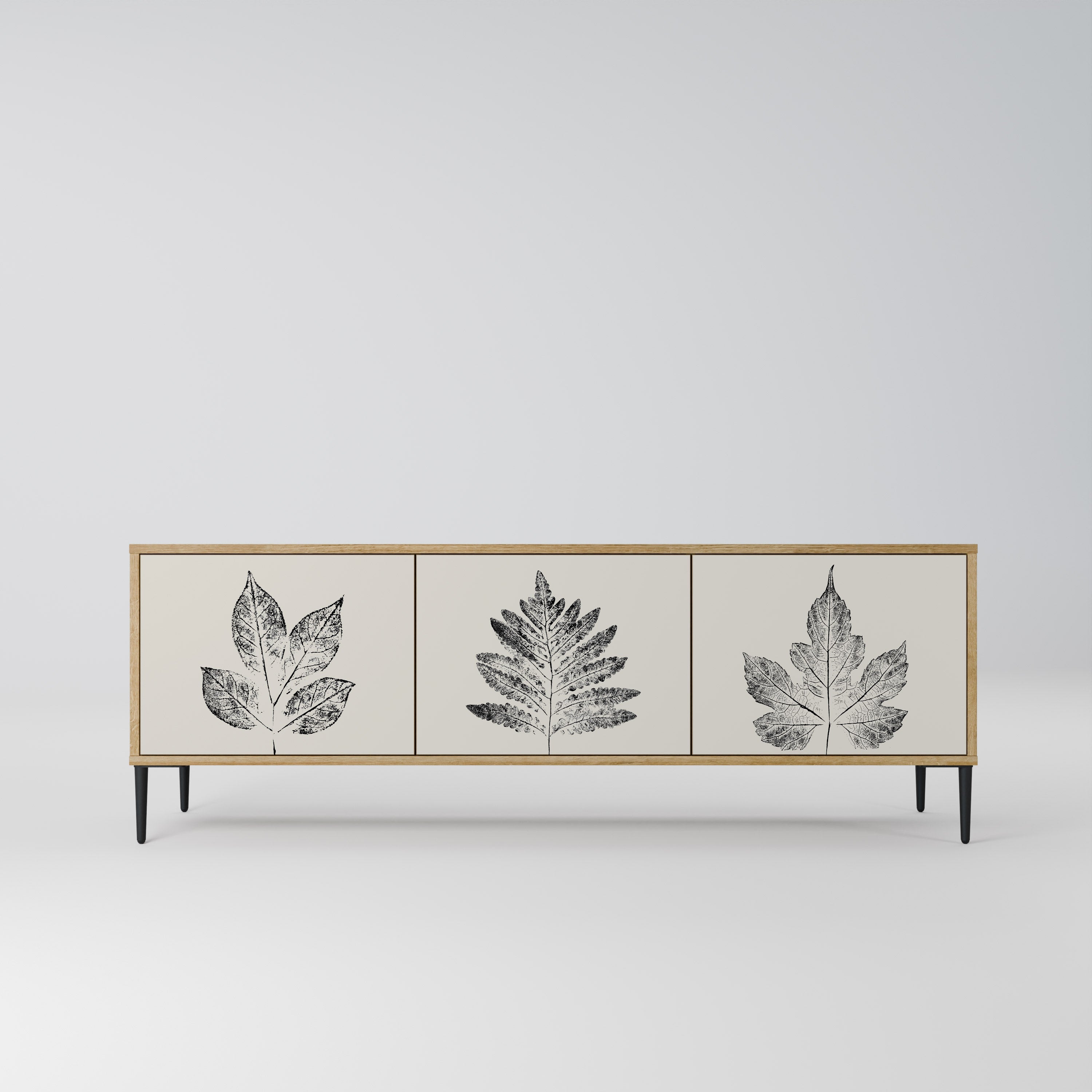 LEAFY STAMPS Móvel de TV com 3 Portas em Efeito Carvalho