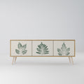 GREEN LEAFY STAMPS 3-Door TV Stand in Oak Effect