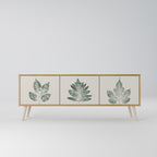 GREEN LEAFY STAMPS 3-Door TV Stand in Oak Effect
