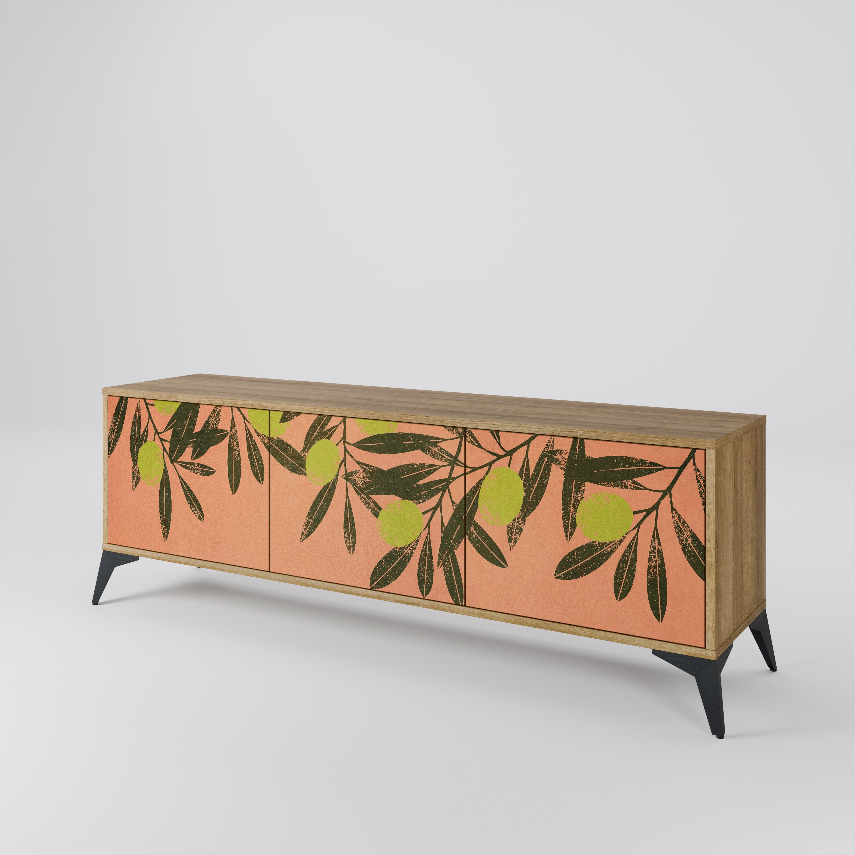 JUICY OLIVES Móvel de TV com 3 Portas em Efeito Carvalho