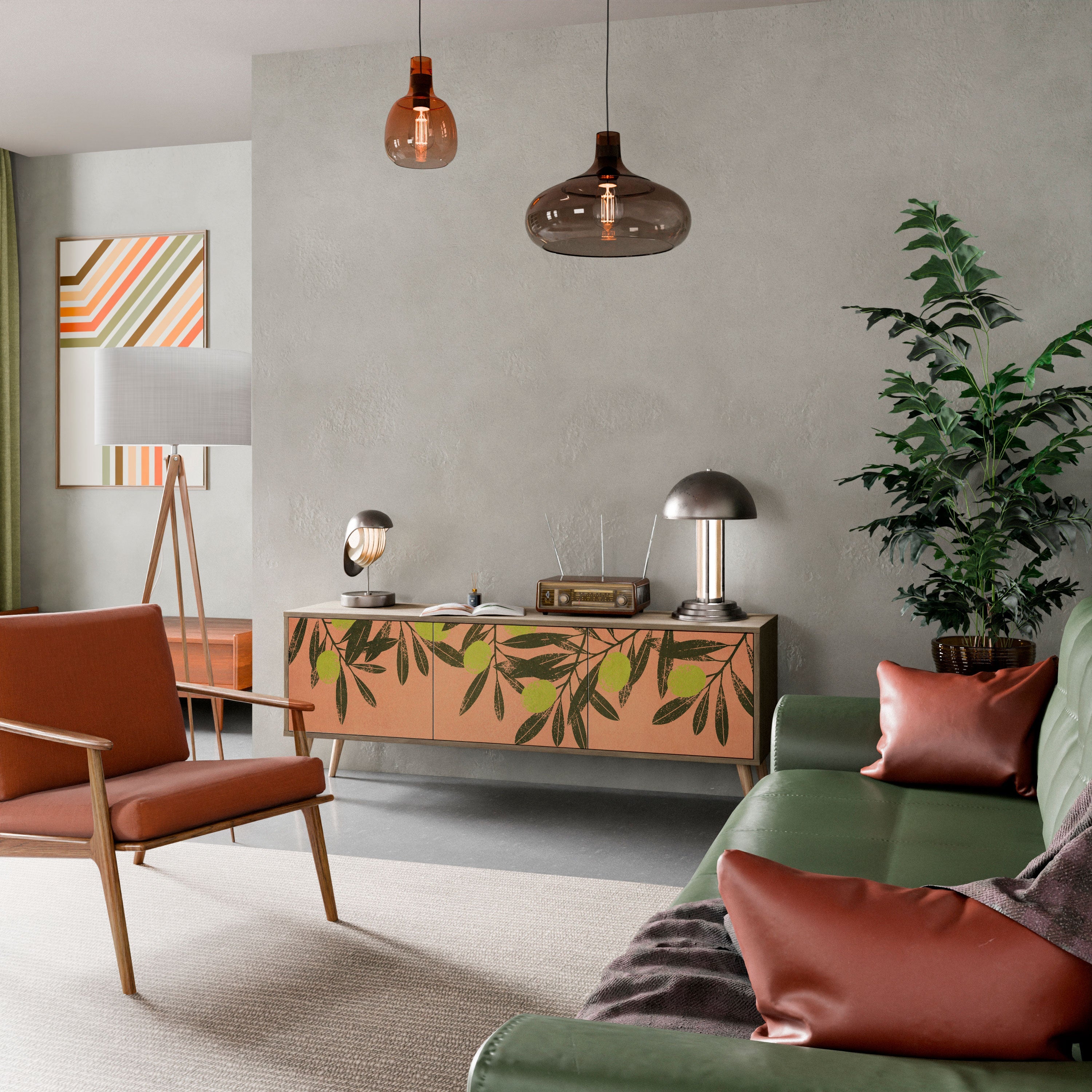 JUICY OLIVES Móvel de TV com 3 Portas em Efeito Carvalho