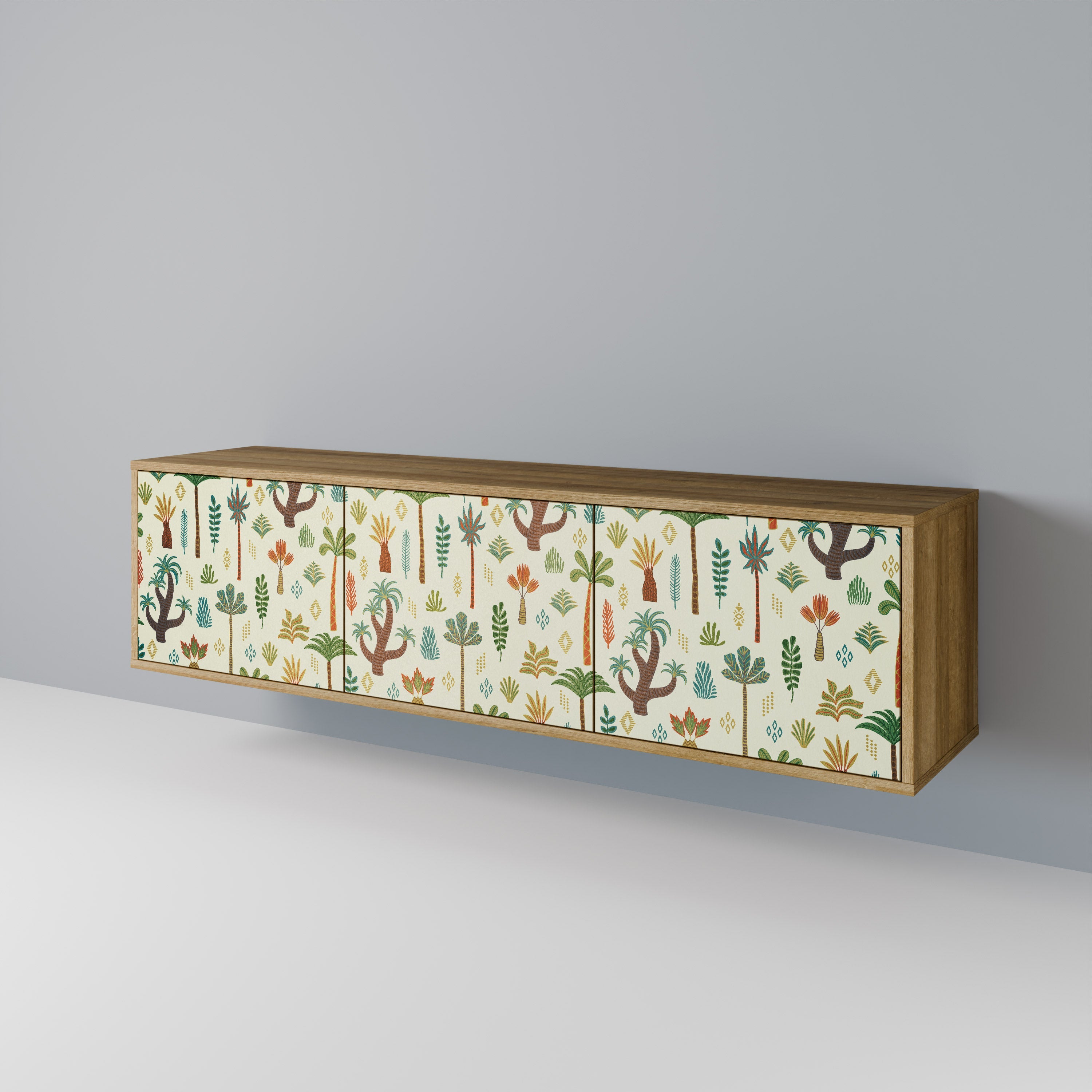 PALM SPRING Móvel de TV com 3 Portas em Efeito Carvalho