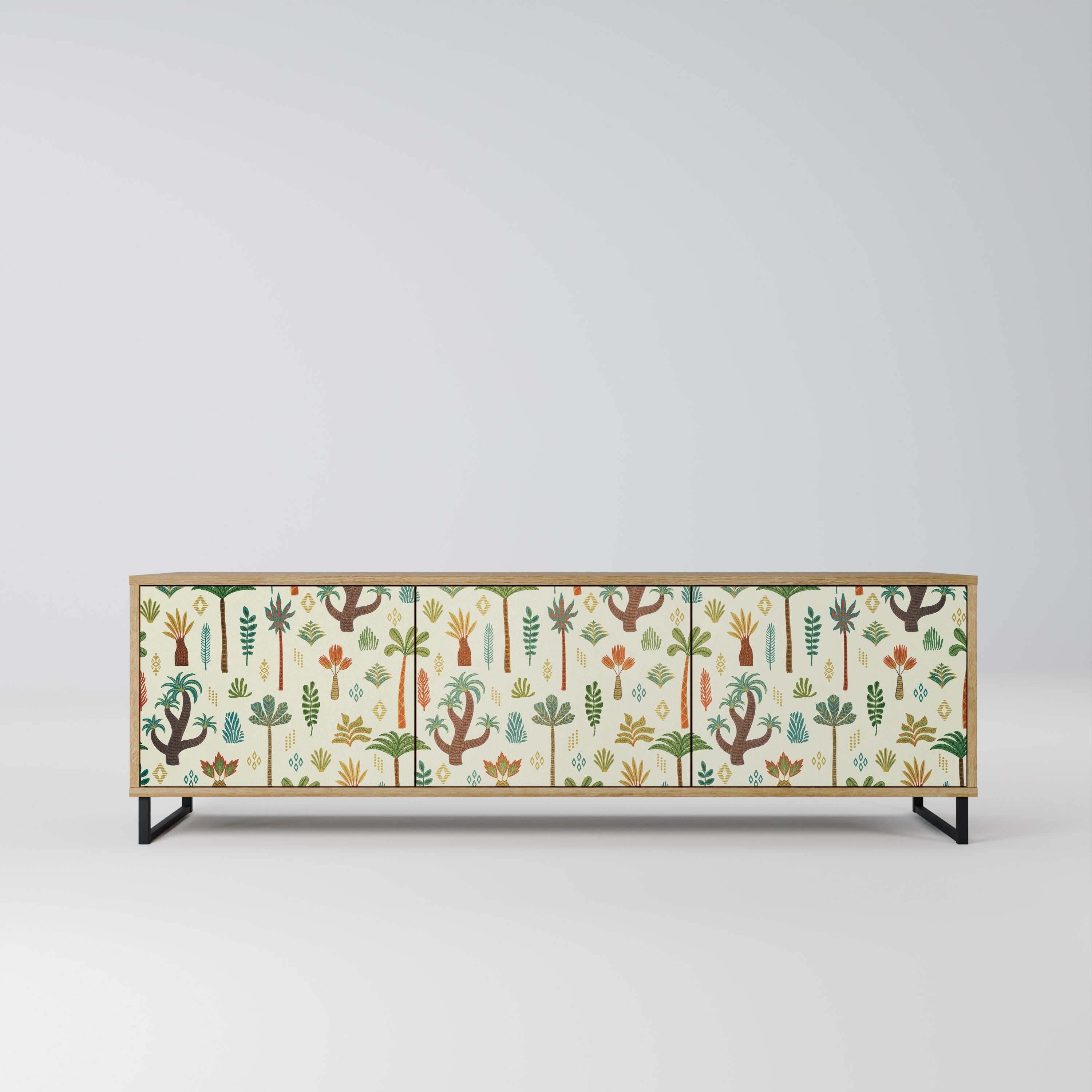 PALM SPRING Móvel de TV com 3 Portas em Efeito Carvalho