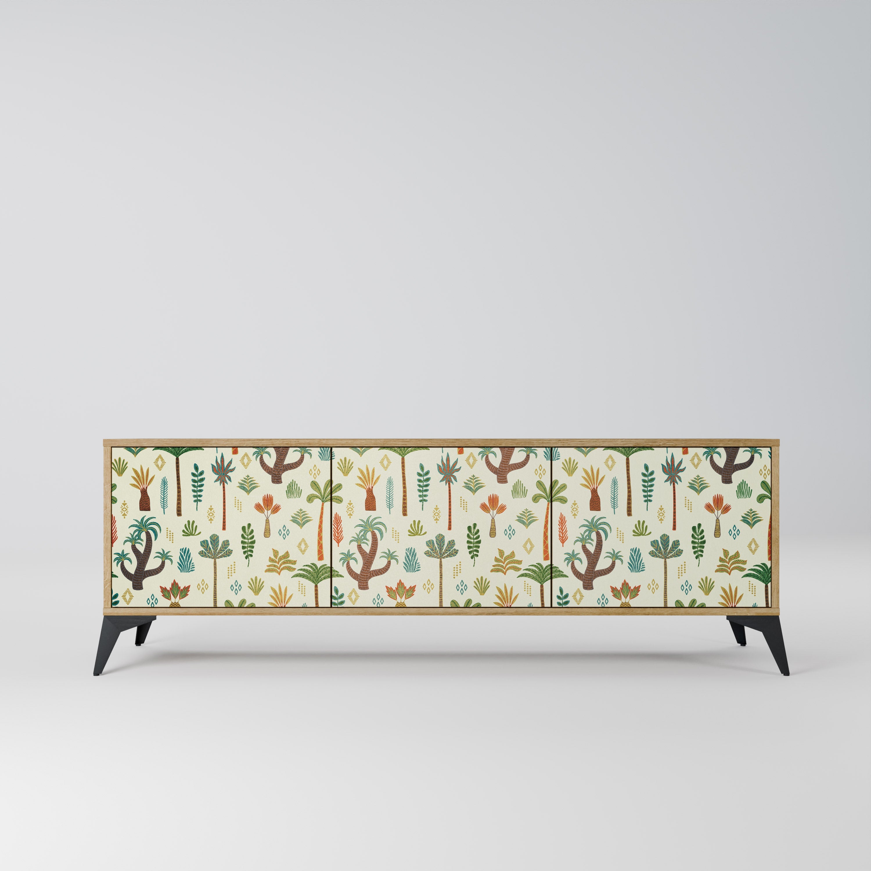 PALM SPRING Móvel de TV com 3 Portas em Efeito Carvalho