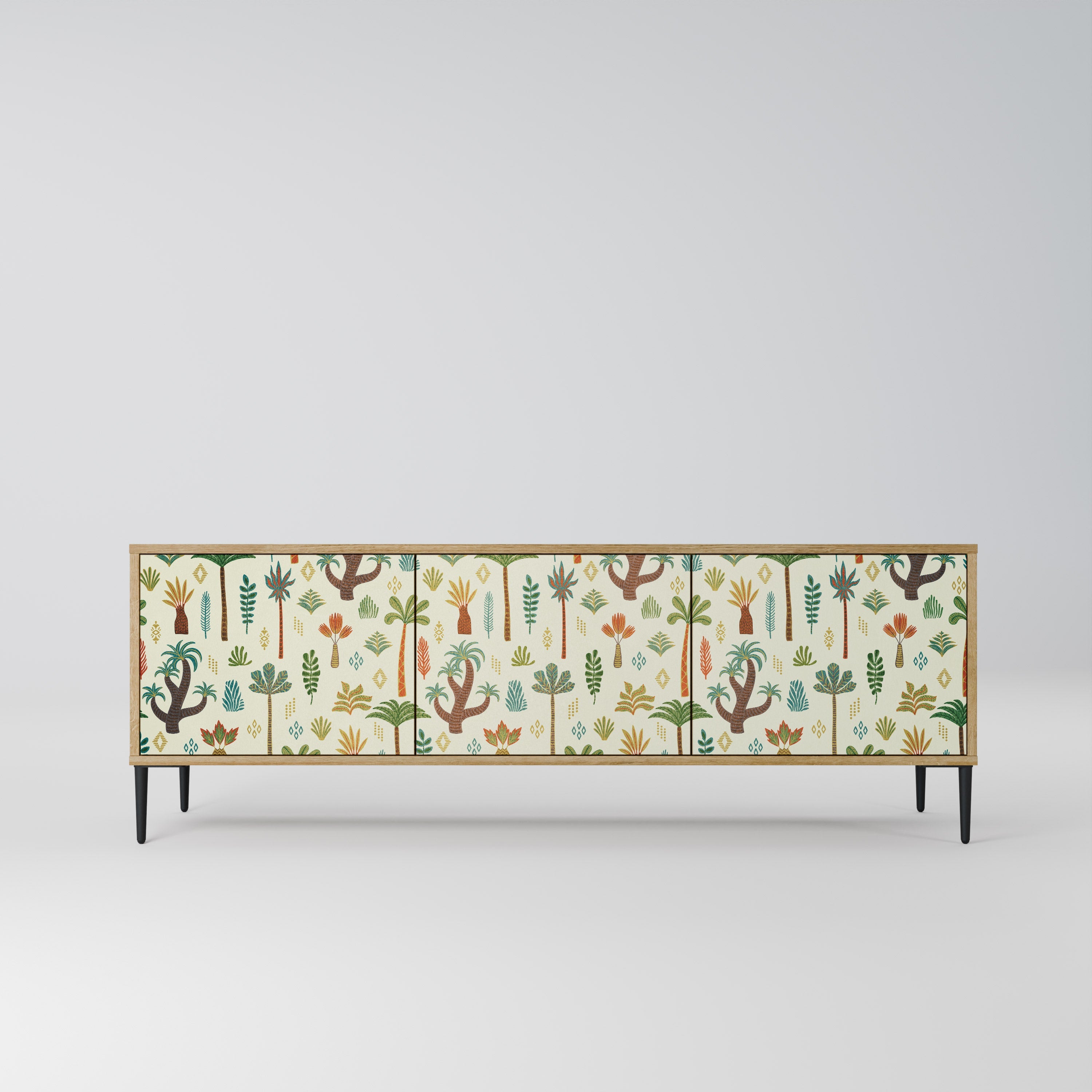 PALM SPRING Móvel de TV com 3 Portas em Efeito Carvalho