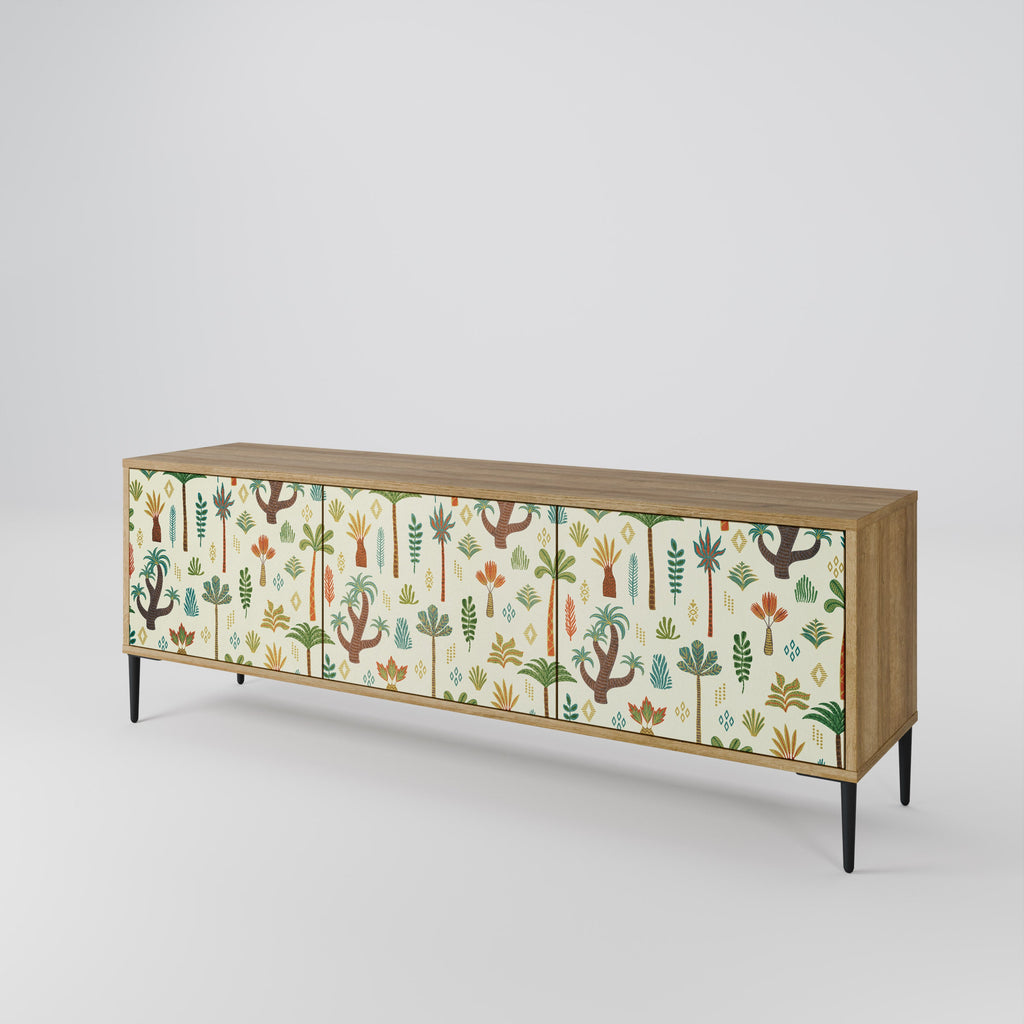 PALM SPRING Móvel de TV com 3 Portas em Efeito Carvalho