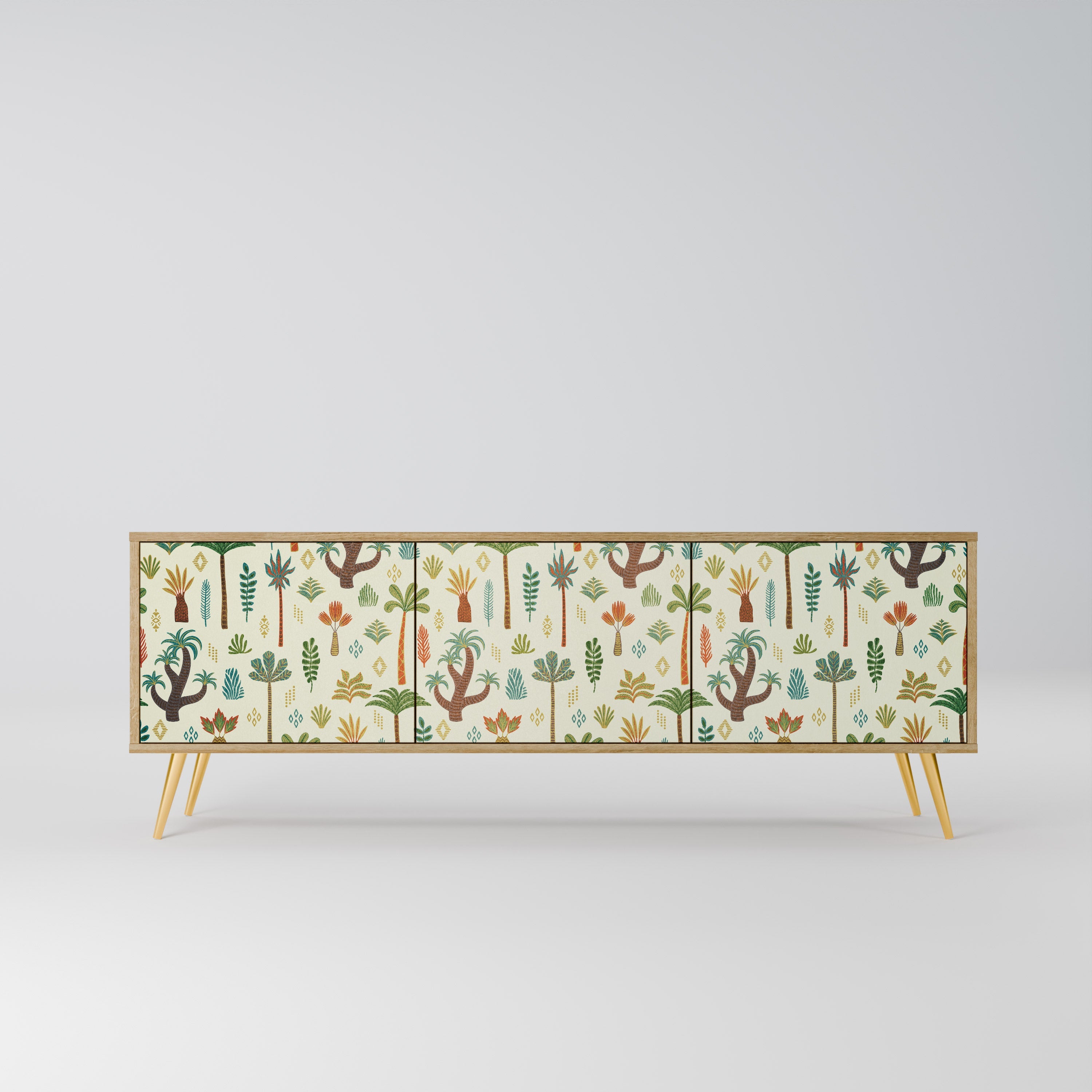 PALM SPRING Móvel de TV com 3 Portas em Efeito Carvalho