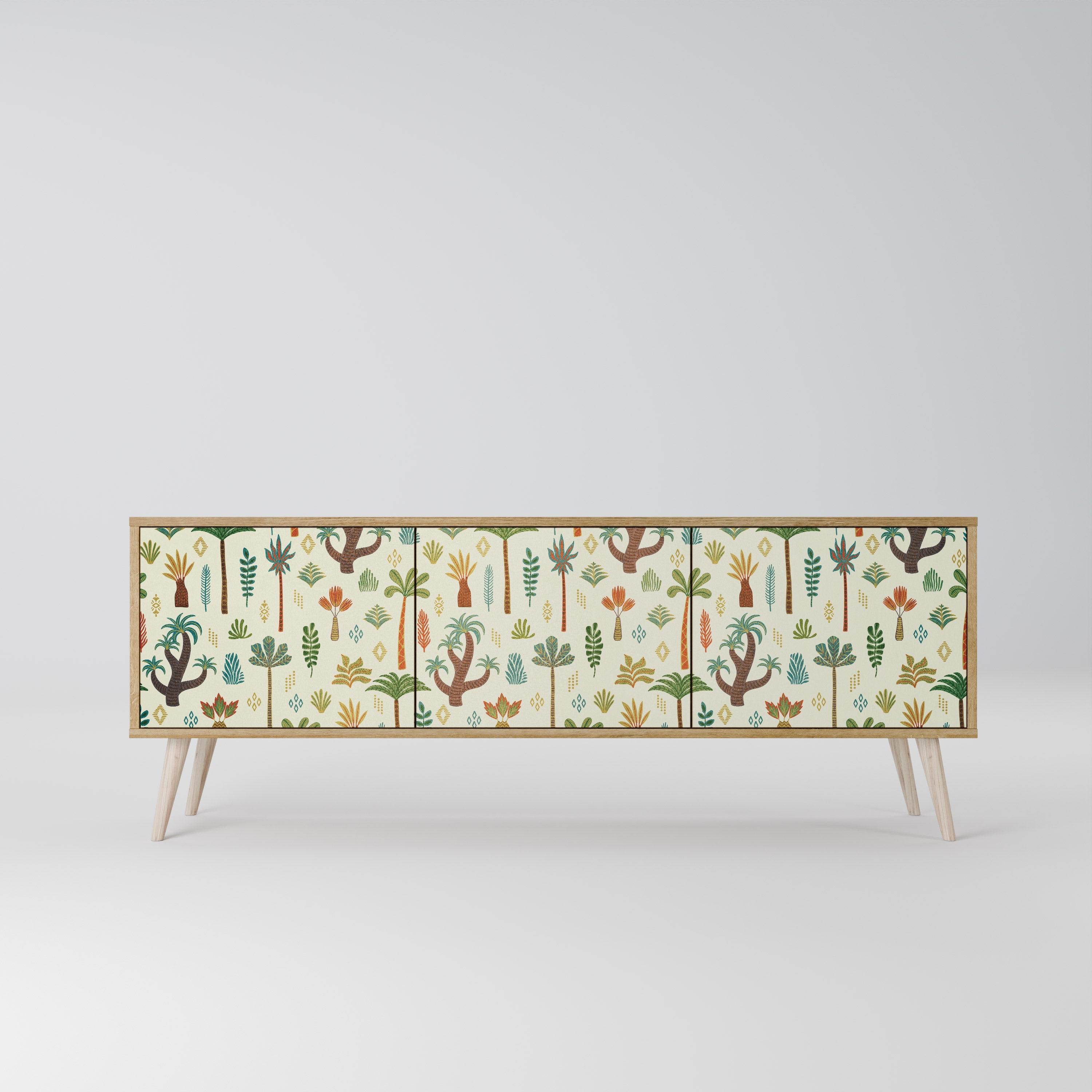 PALM SPRING Móvel de TV com 3 Portas em Efeito Carvalho