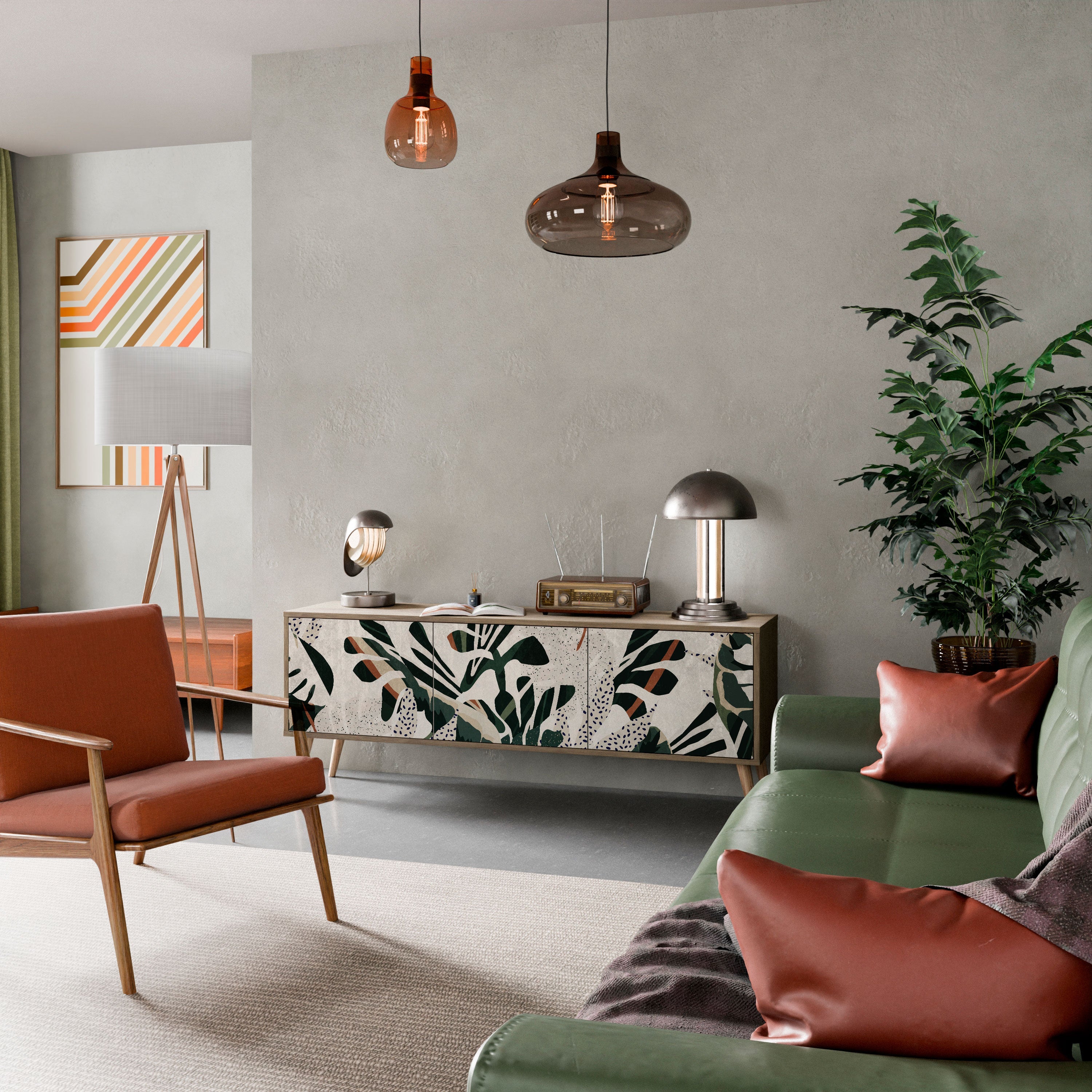 VERDURE FORMATION Móvel de TV com 3 Portas em Efeito Carvalho