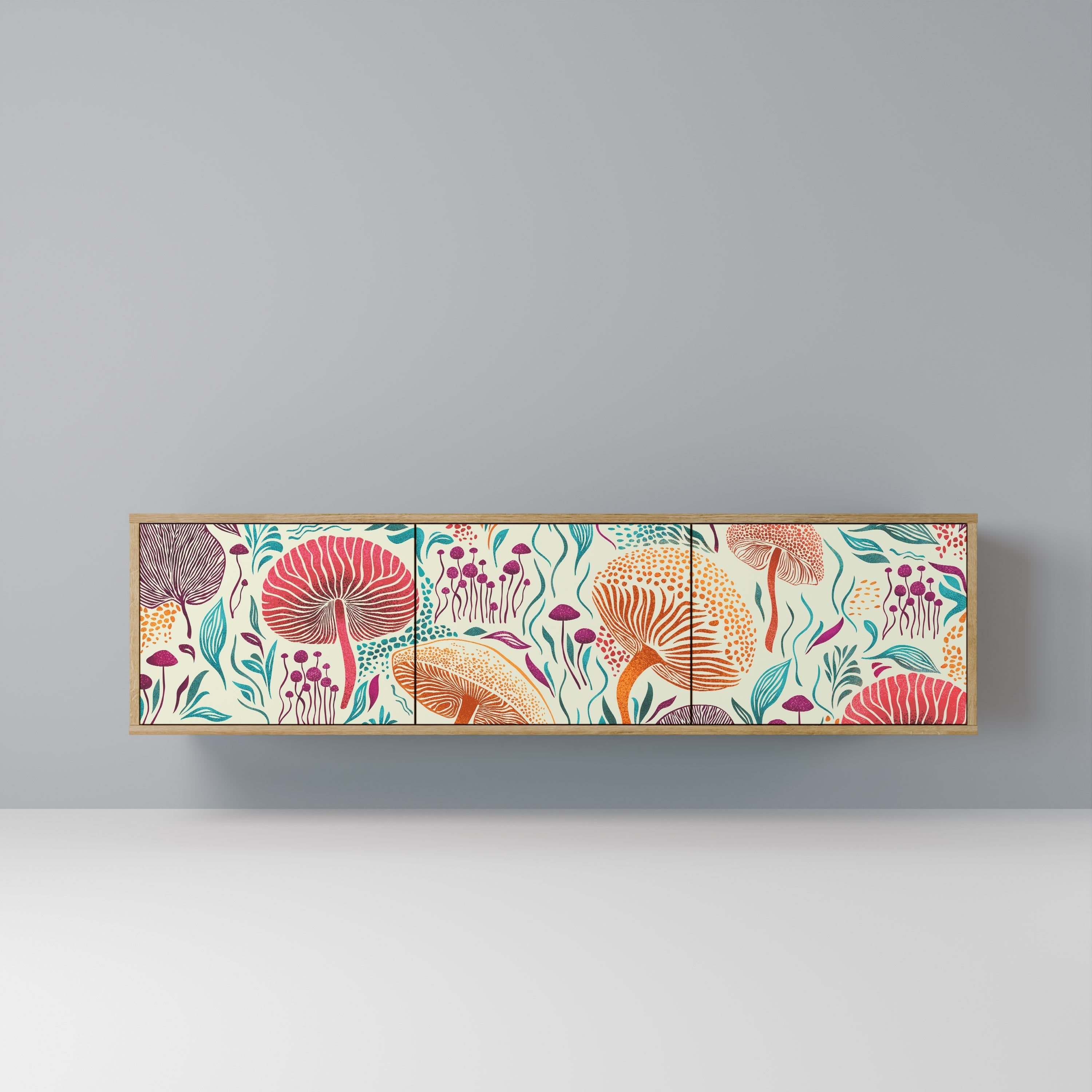 FUNGUS FANTASY Móvel de TV com 3 Portas em Efeito Carvalho