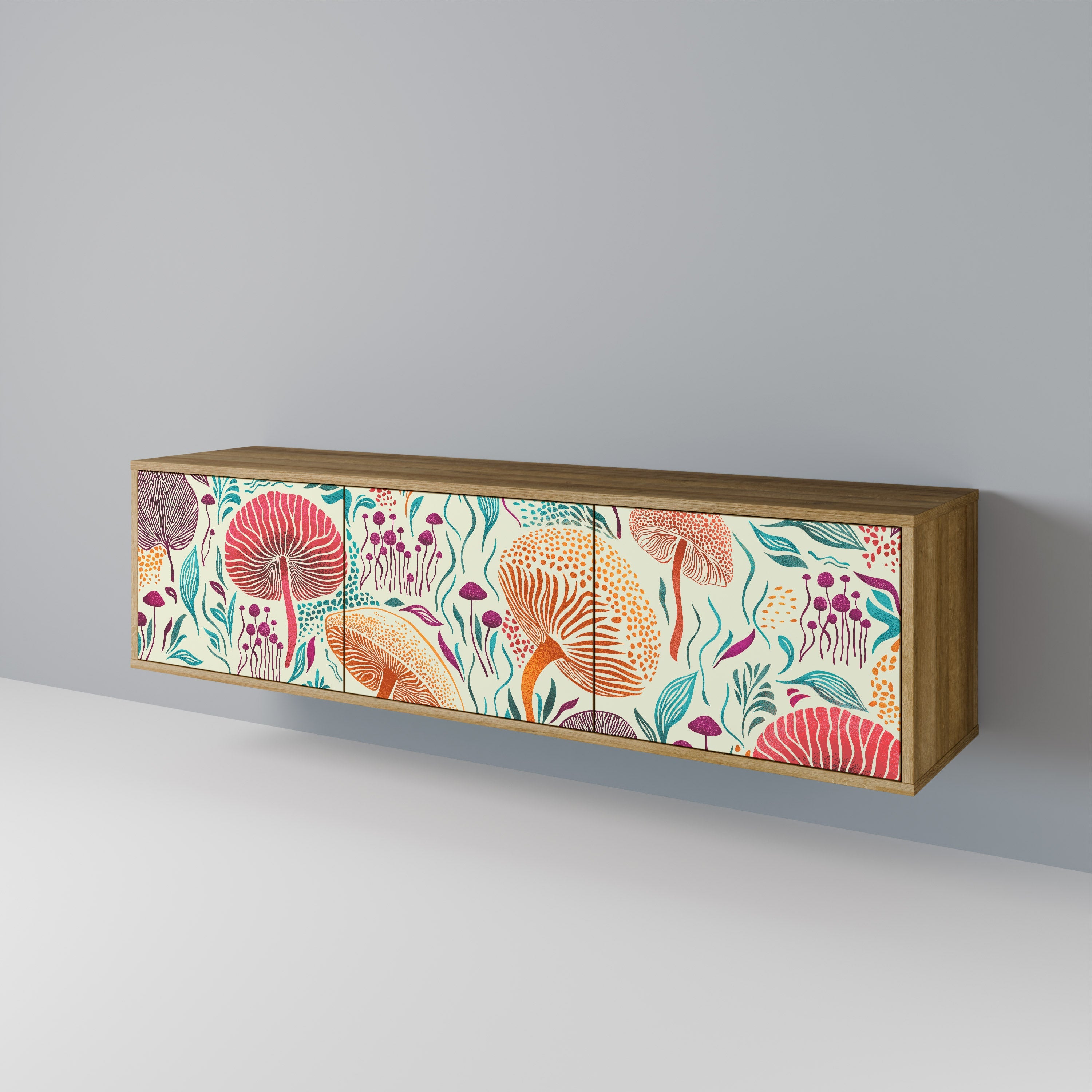 FUNGUS FANTASY Móvel de TV com 3 Portas em Efeito Carvalho