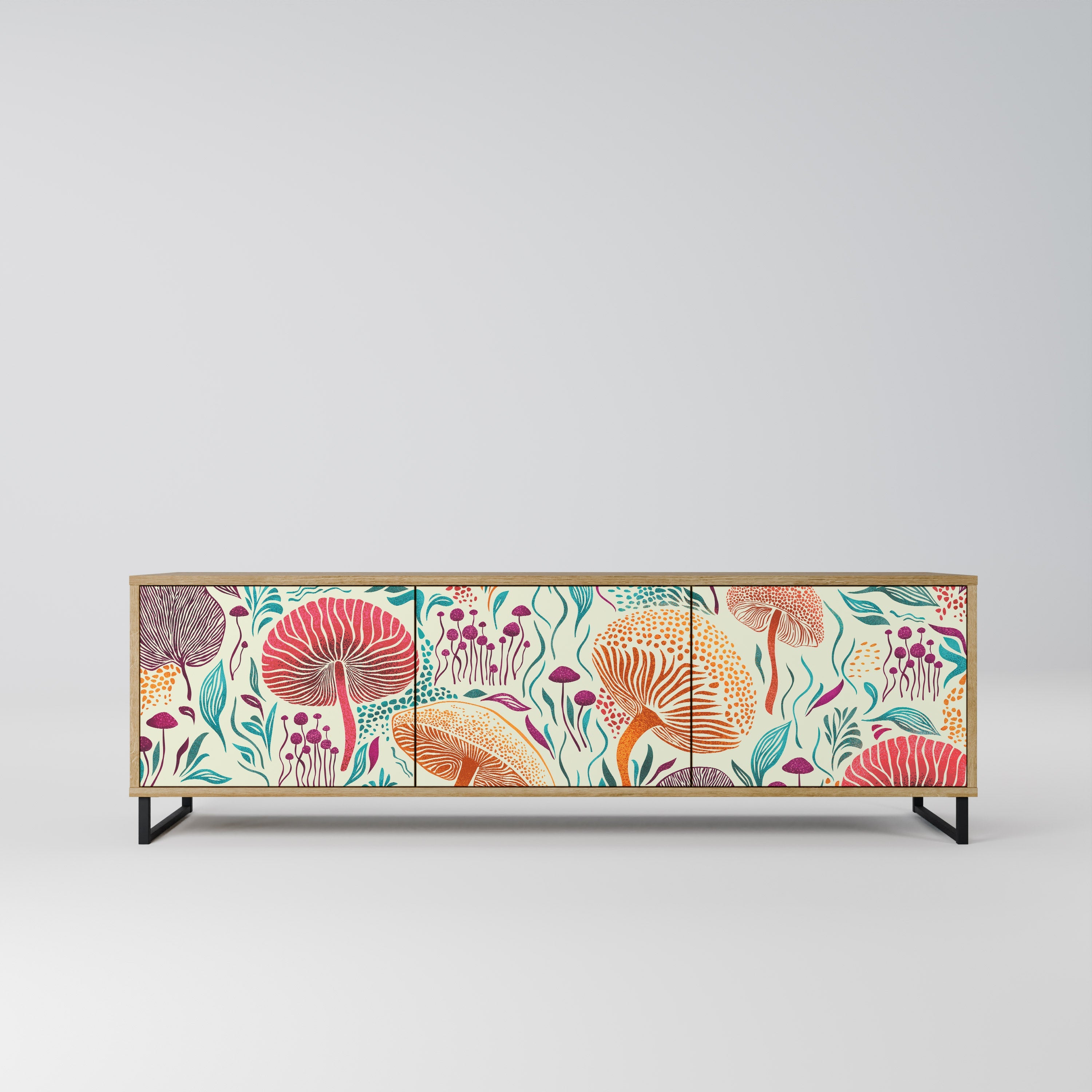 FUNGUS FANTASY Móvel de TV com 3 Portas em Efeito Carvalho