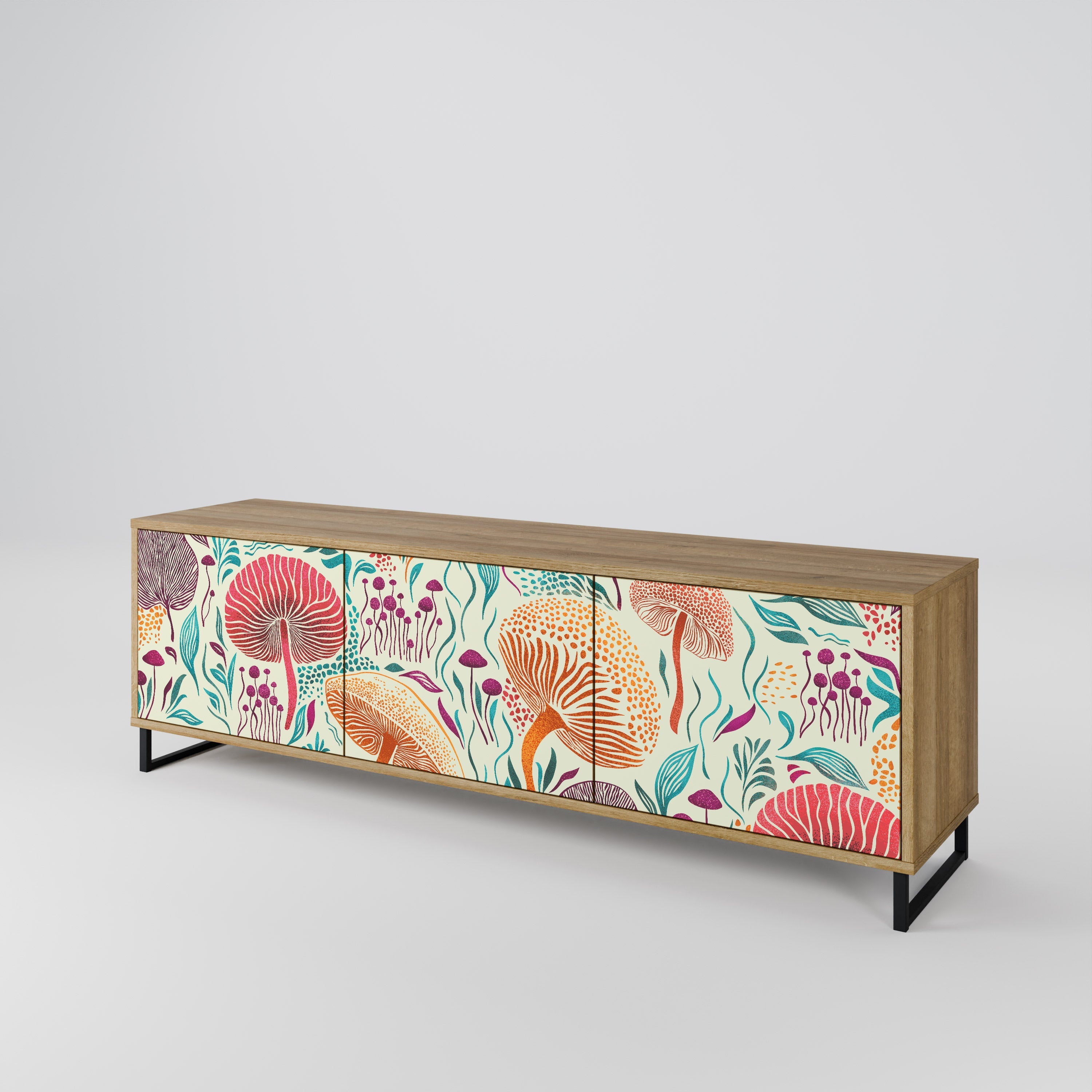 FUNGUS FANTASY Móvel de TV com 3 Portas em Efeito Carvalho