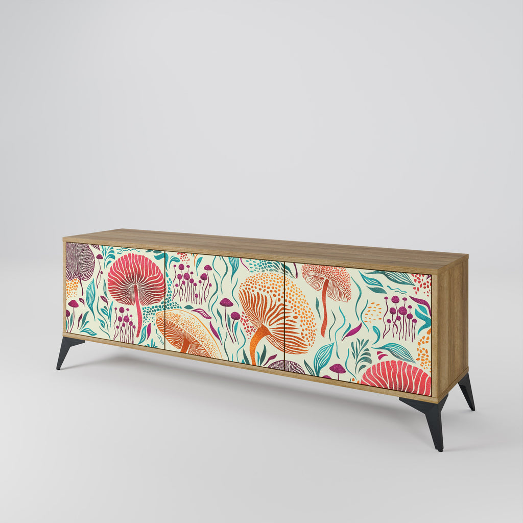 FUNGUS FANTASY Móvel de TV com 3 Portas em Efeito Carvalho