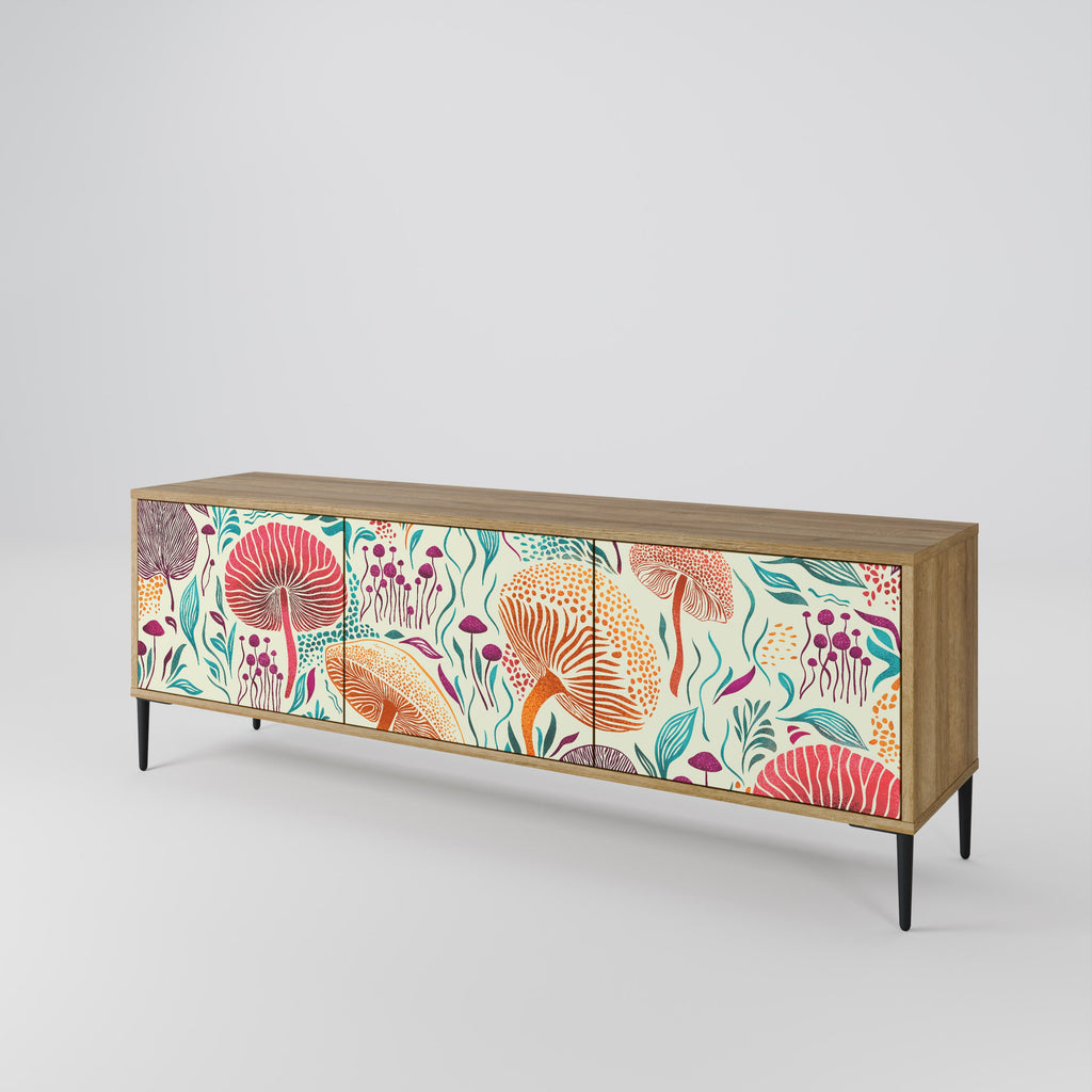 FUNGUS FANTASY Móvel de TV com 3 Portas em Efeito Carvalho