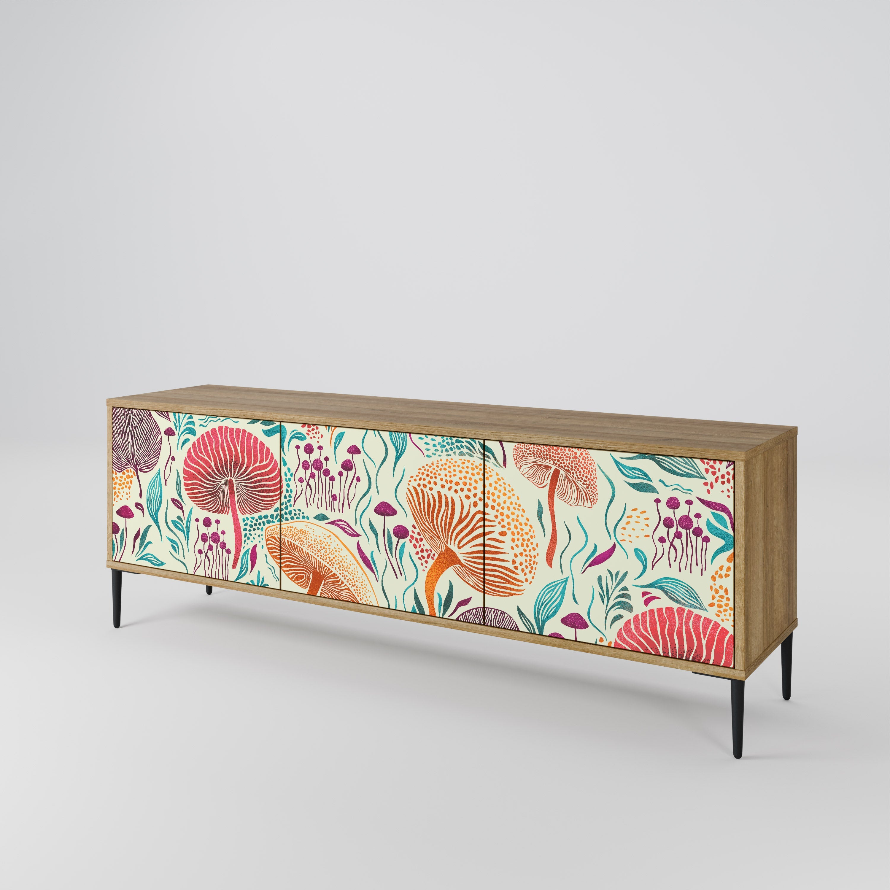 FUNGUS FANTASY Móvel de TV com 3 Portas em Efeito Carvalho