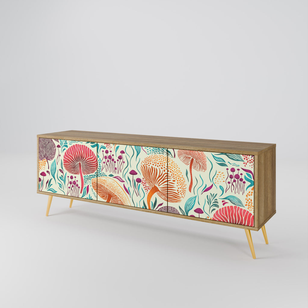 FUNGUS FANTASY Móvel de TV com 3 Portas em Efeito Carvalho