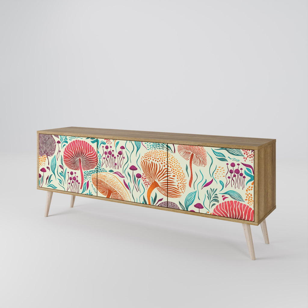 FUNGUS FANTASY Móvel de TV com 3 Portas em Efeito Carvalho